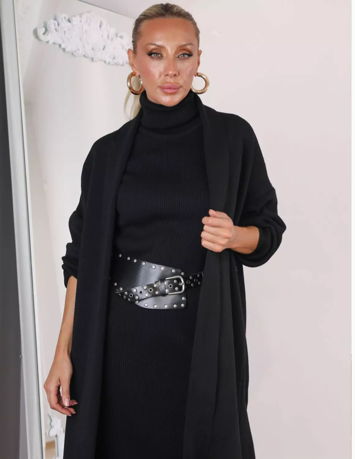 Black Triko Set ( Dress and Cardigan) 2