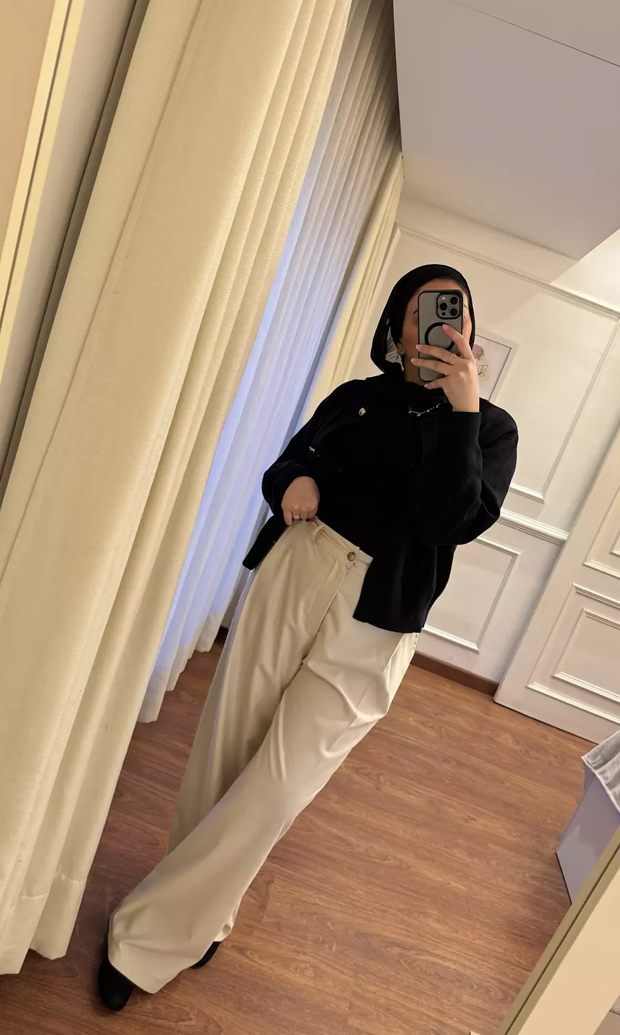 Loose-Darted Pants - Beige  3