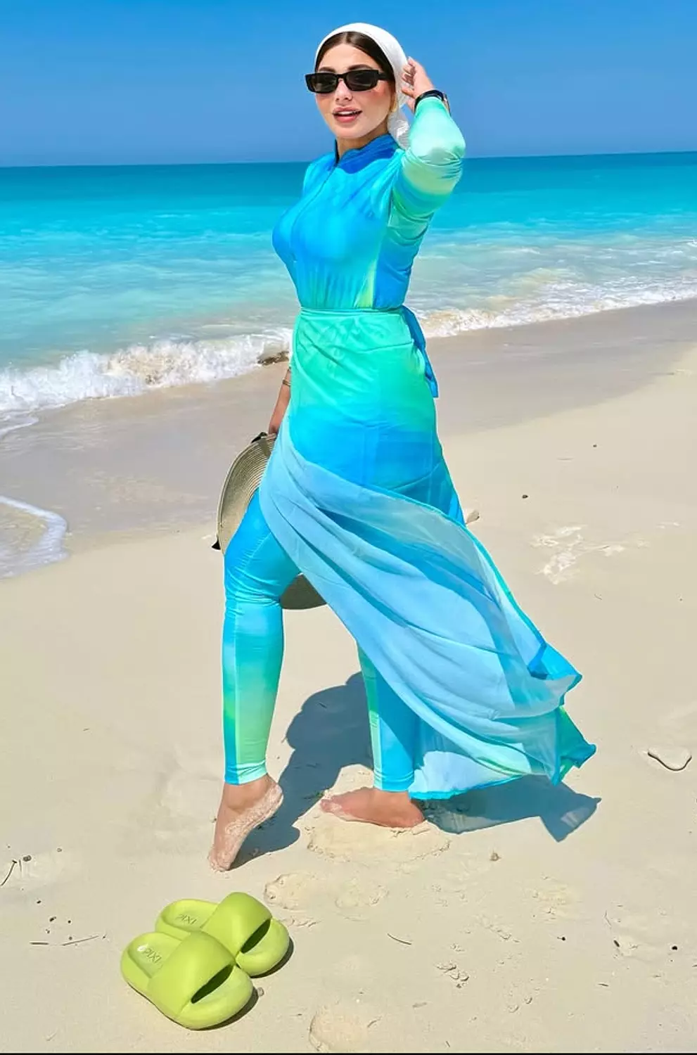 Milky green burkini  image