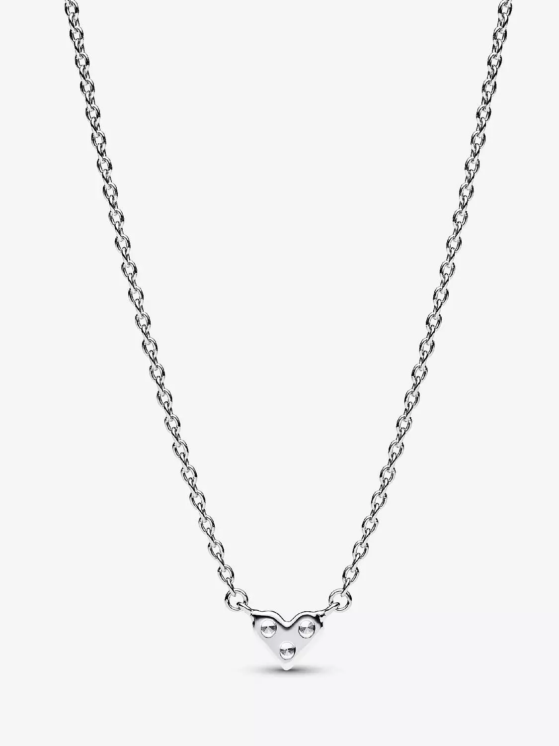 Triple Stone Heart Collier Necklace Sterling silver 2