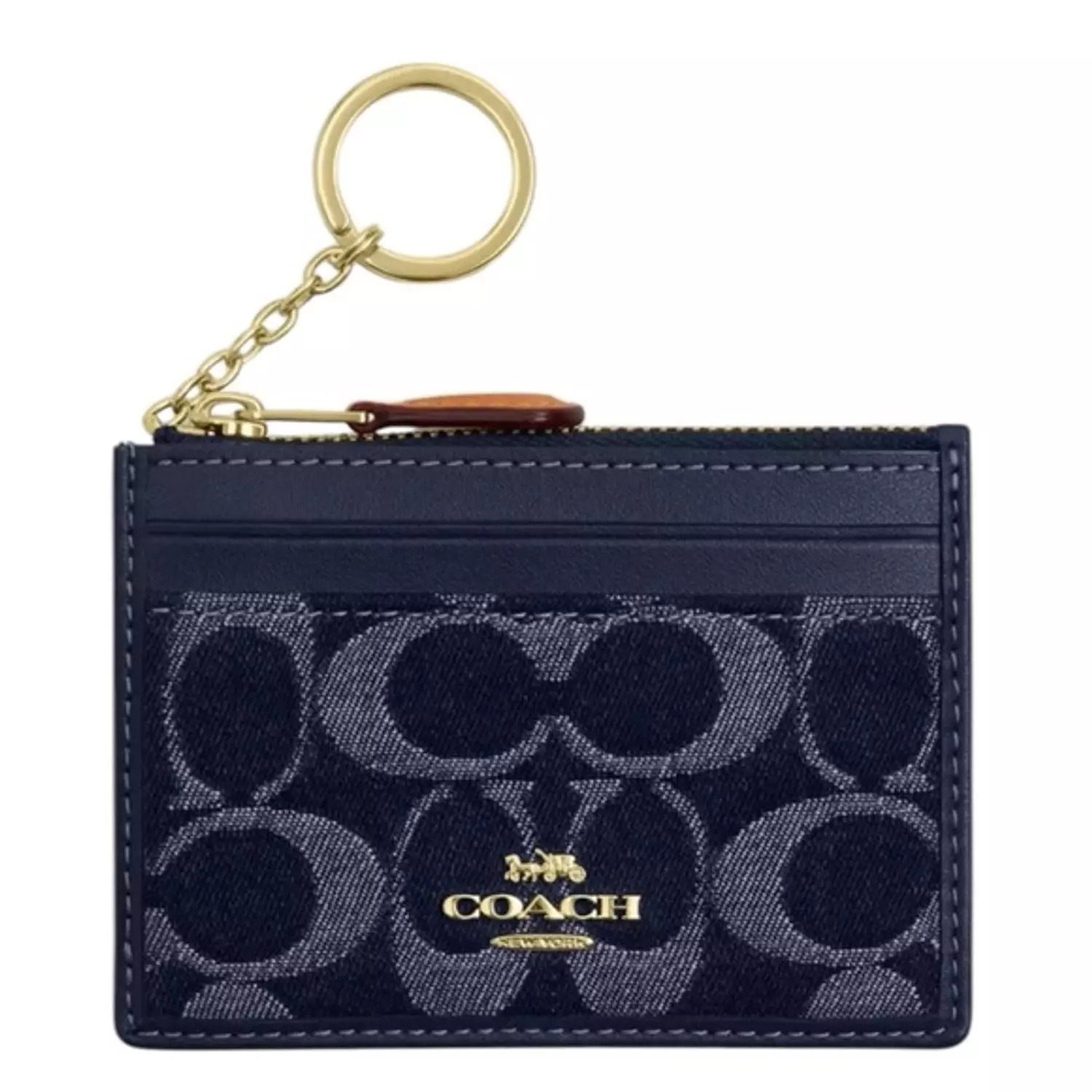 Coach Mini Skinny Id Case In Signature Denim image
