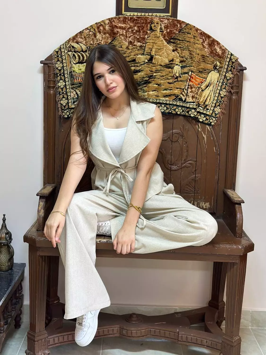 Linen Vest & Wide-Leg Trouser Set with Tie-Front Detail 6
