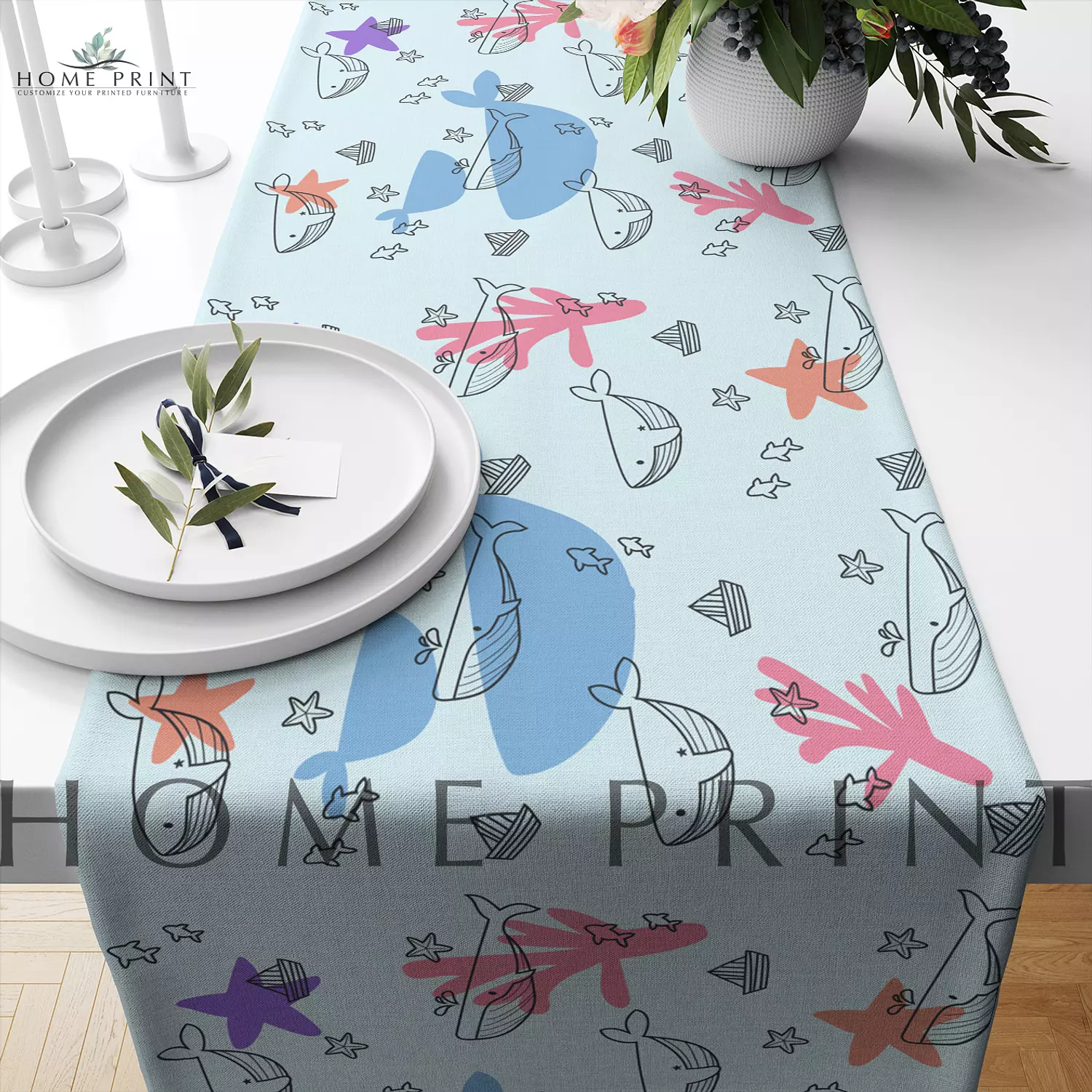 Summer Runner - Sea Creatures  - Multi Color Design  image