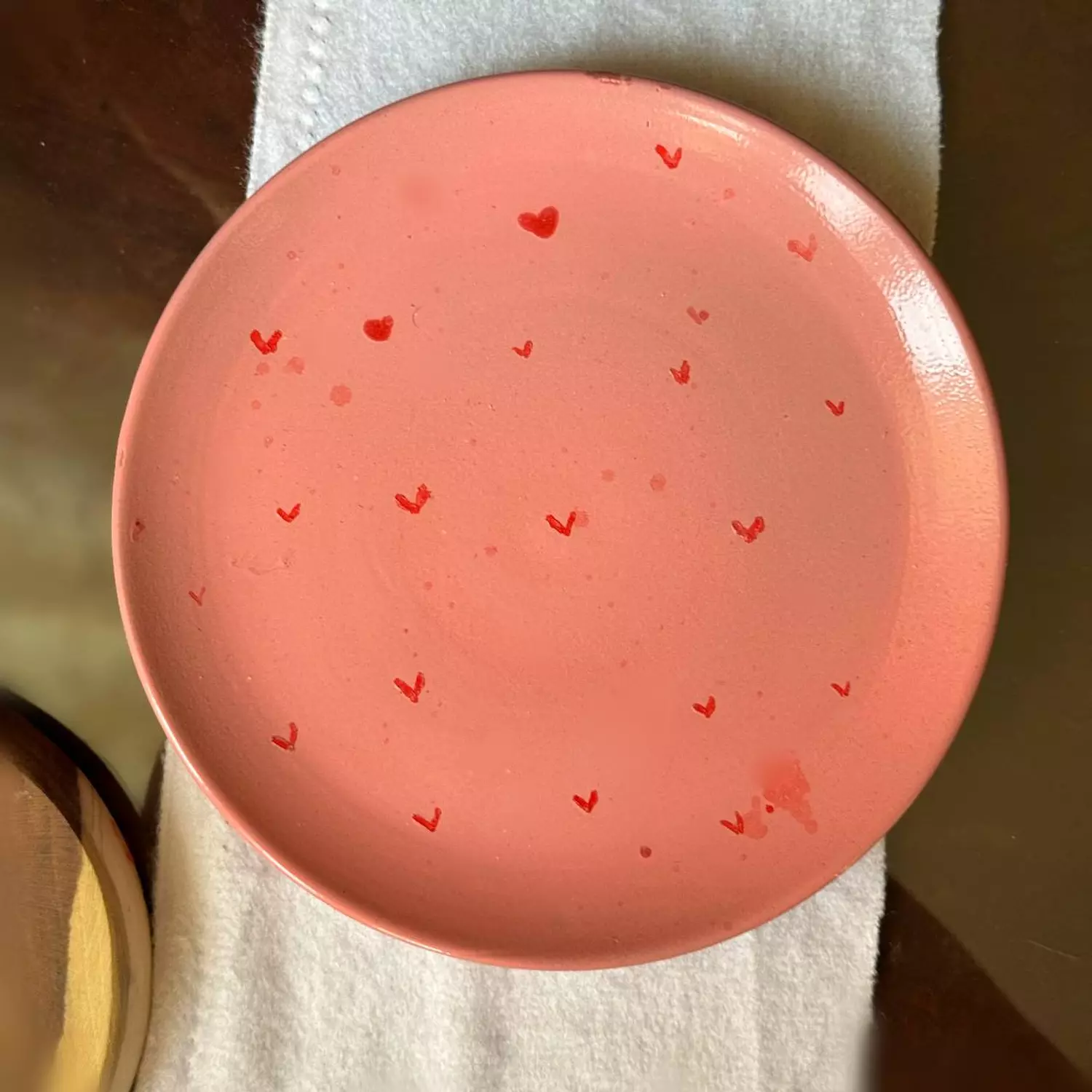 Pink Hearts plate (food safe) image