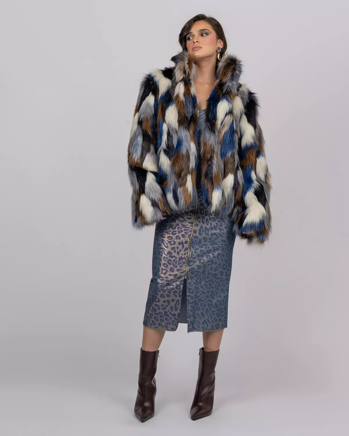 Multicolored Faux Fur Jacket hover image