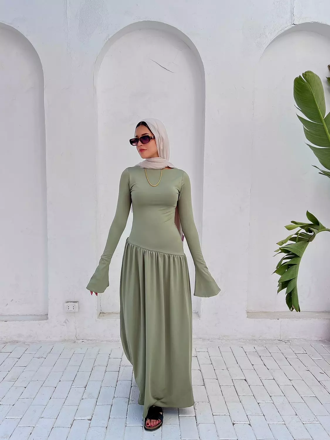 long sleeve ruffle dress 1