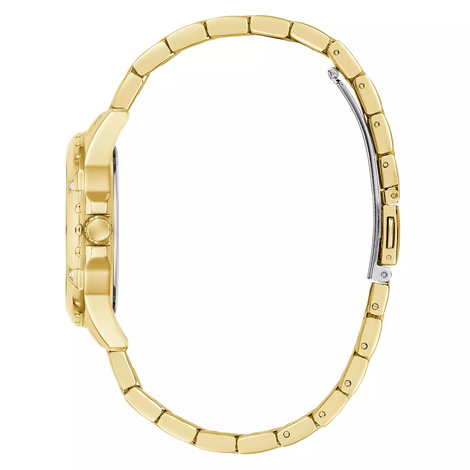 GUESS MIST Ladies Gold Tone Analog Watch GOLD TONE Stainless Steel Polished Bracelet 1