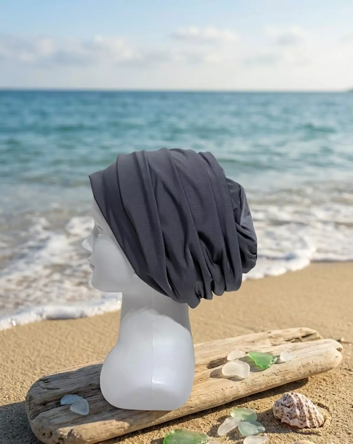 Double Layered Swimming Turban-Grey image
