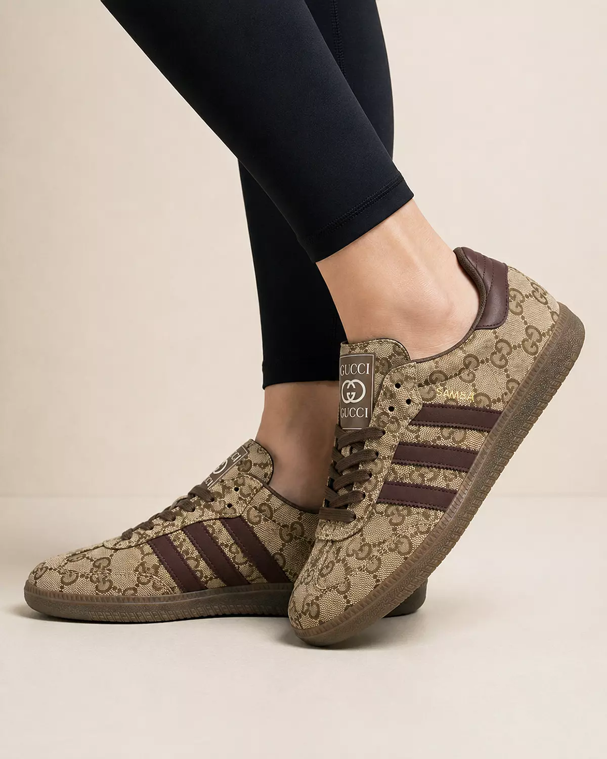 Women’s Samba Shoes – Brown Gucci Print image