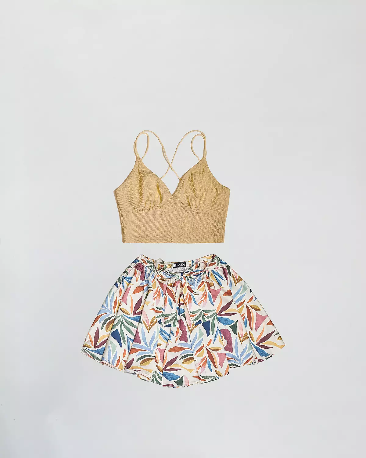 Mixed Colors Top and Shorts Set   image