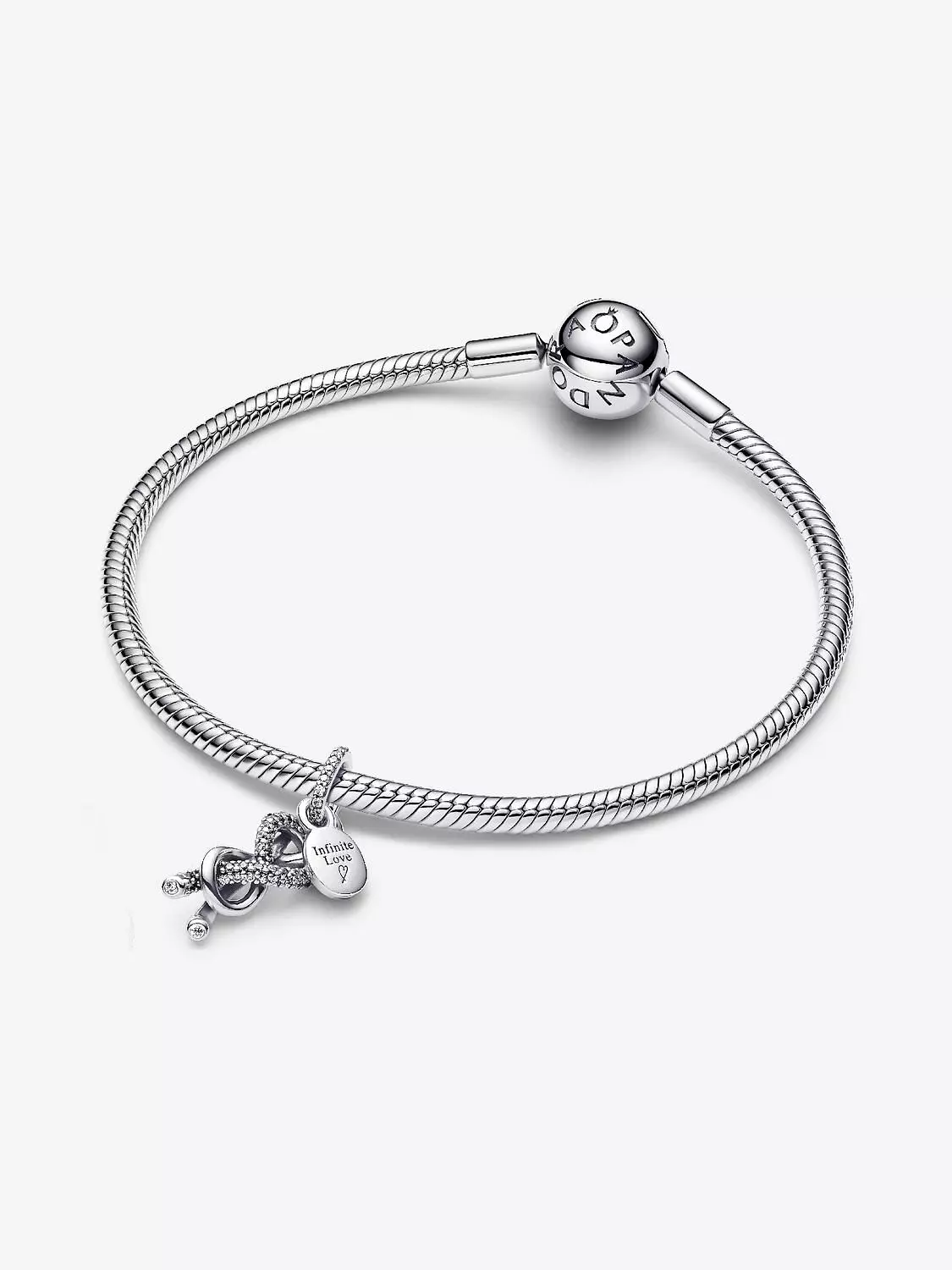 Pavé Infinity Knot Dangle Charm Sterling silver 4