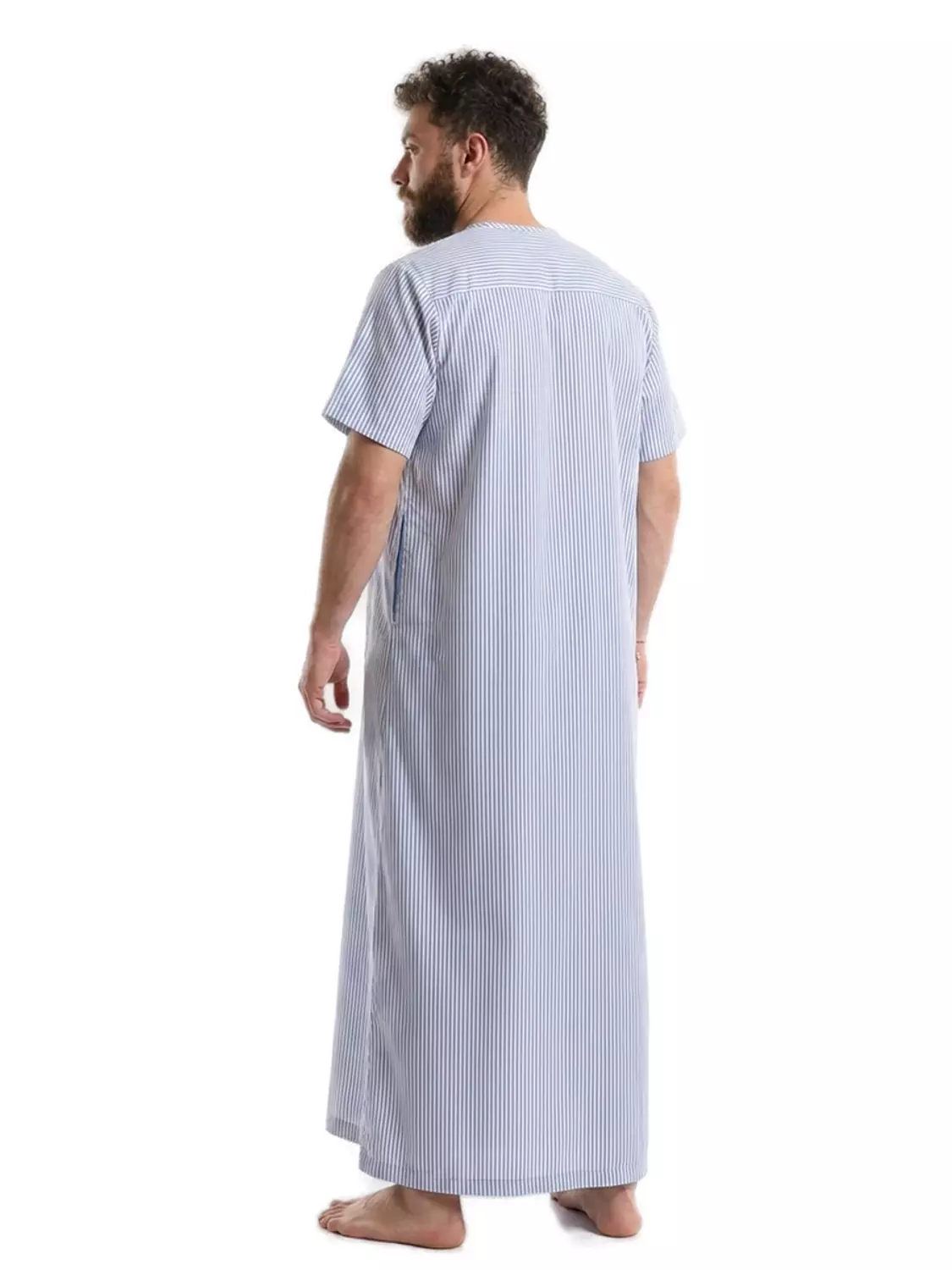 Men's Galabeya Short Sleeves - 2731- Baby Blue 3