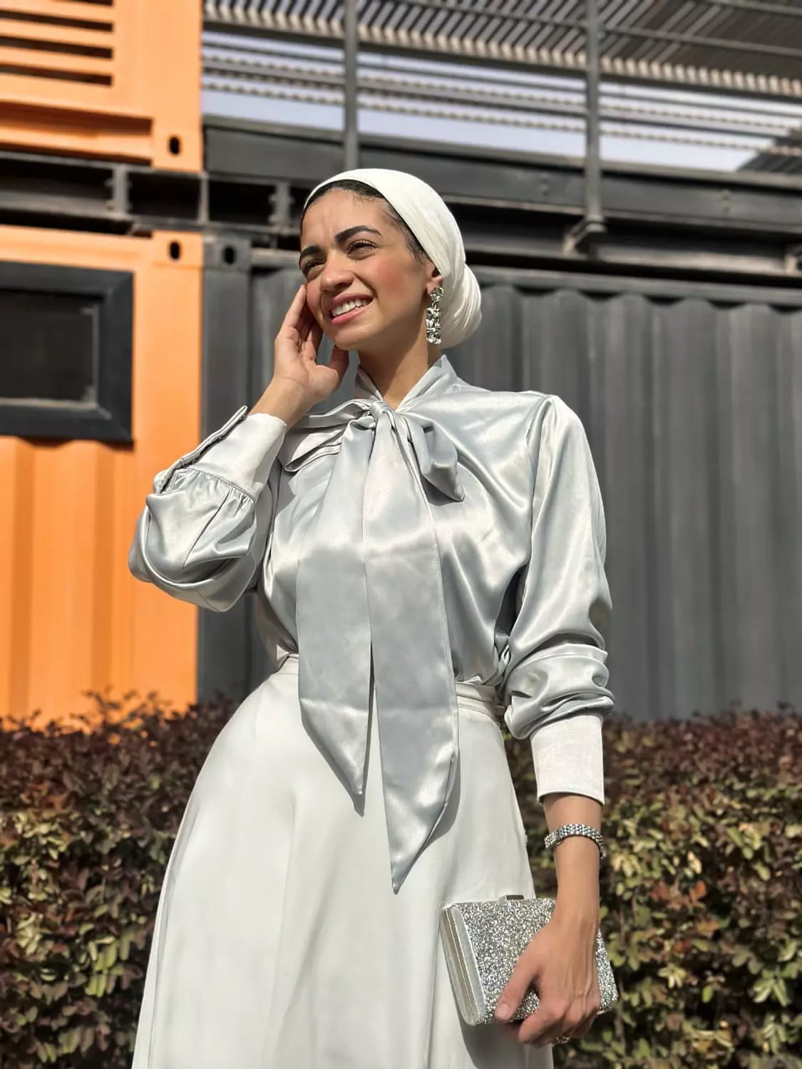 Silver Satin Blouse hover image