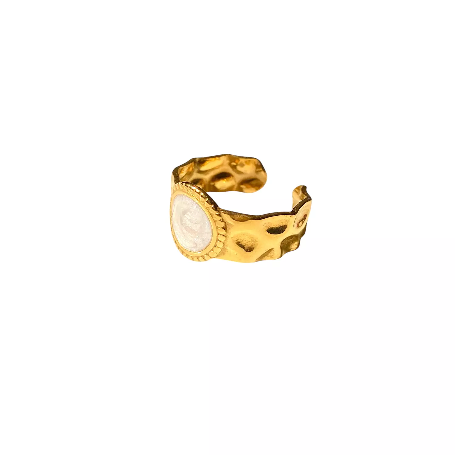 Molten Pearl stainless steel Ring image