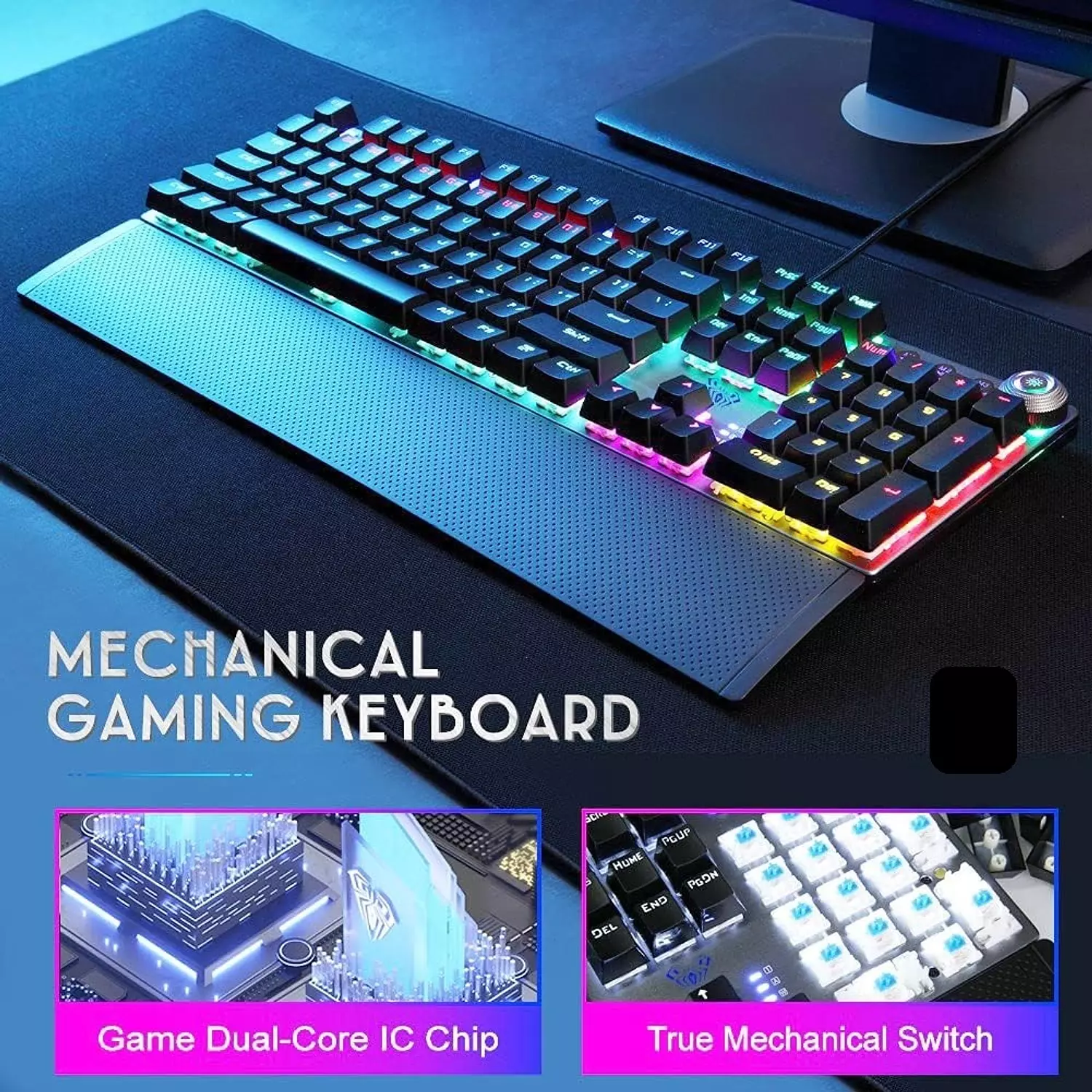 Mechanical Gaming Keyboard Aula F2088 with RGB lights - 108-Key  6