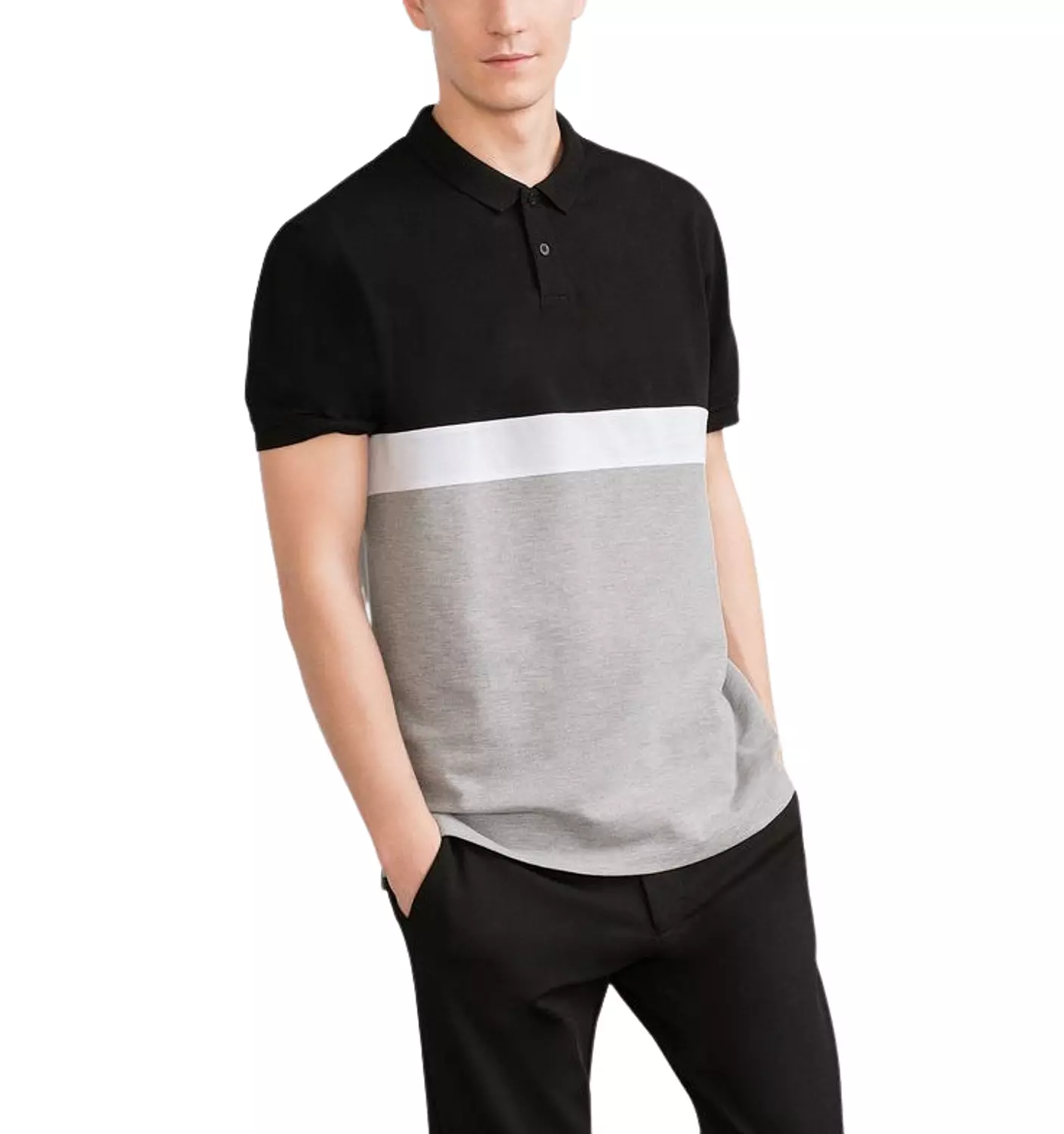 Polo T shirt - Black&Maroon image
