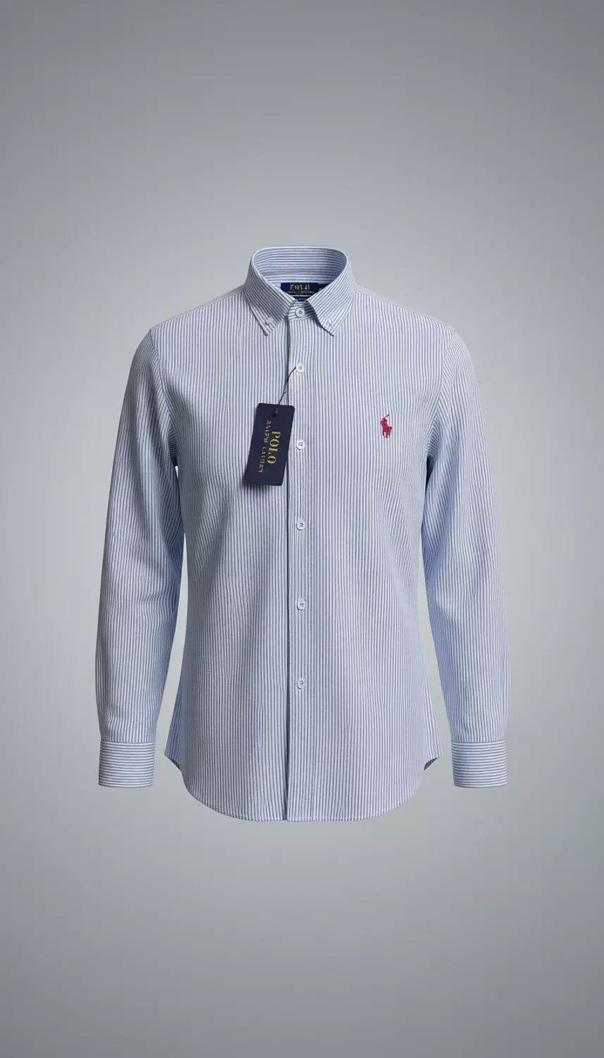 OXFORD BANKER STRIPE SHIRT-BRIGHT blue hover image