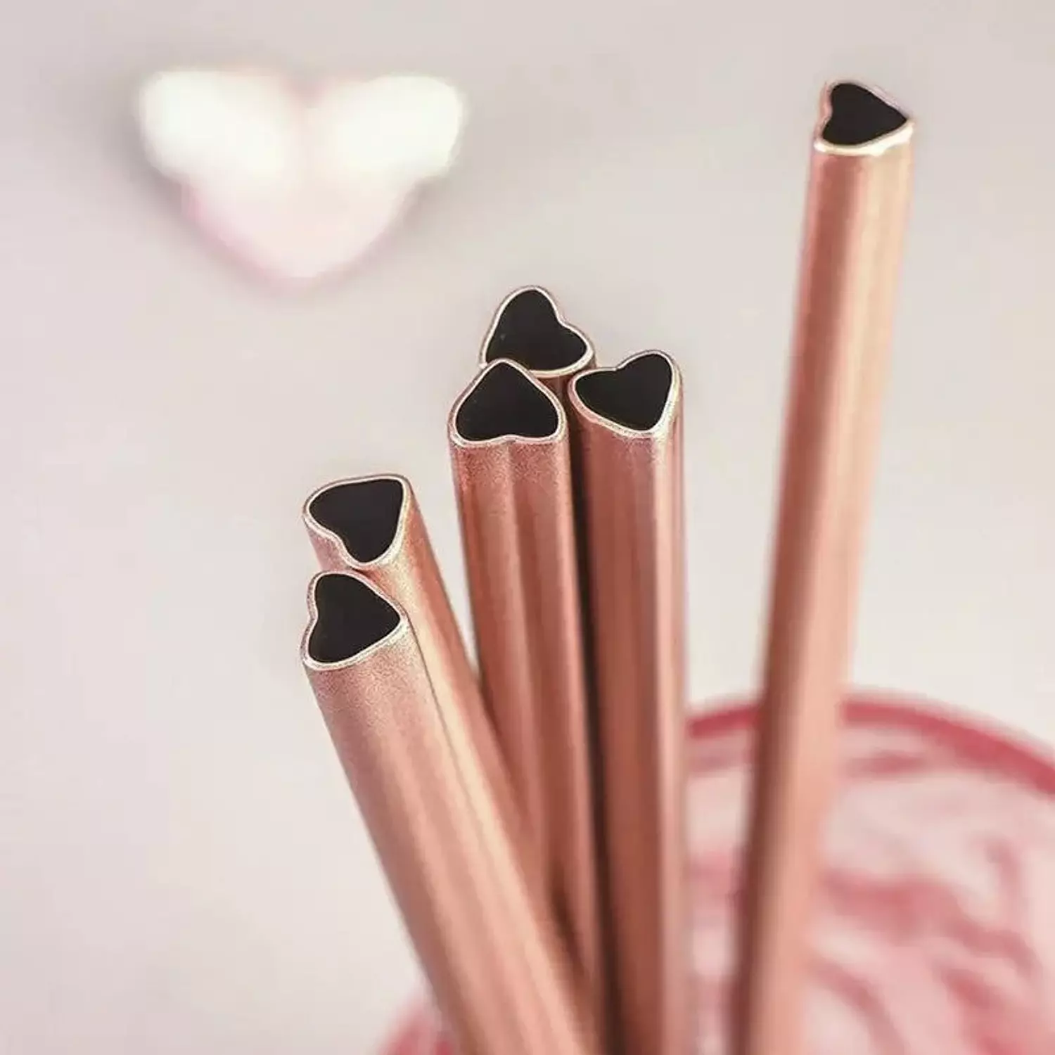 Heart steel straw  image
