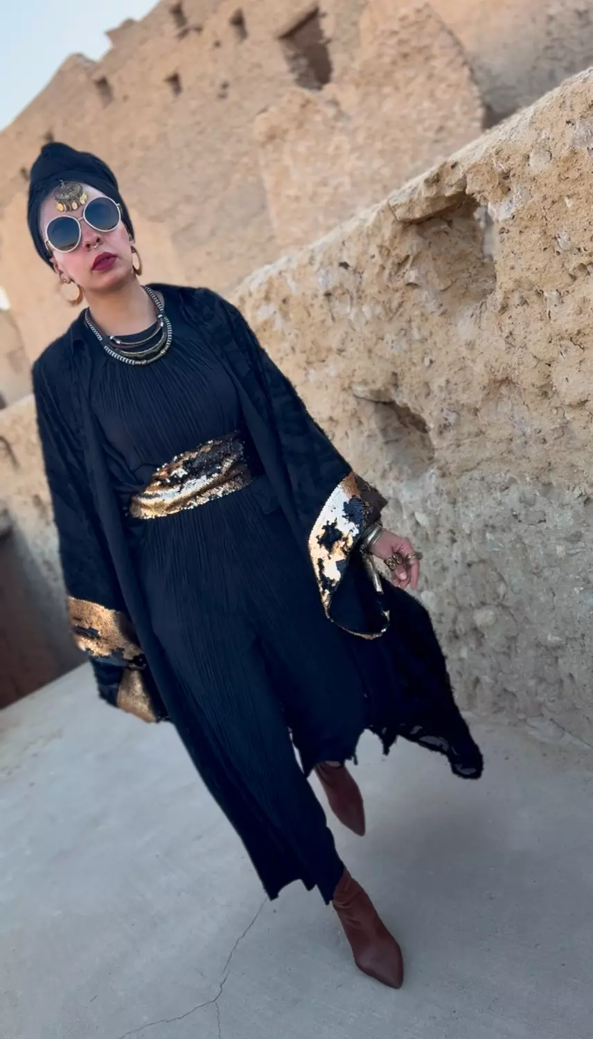 Royal black x gold kaftan 2