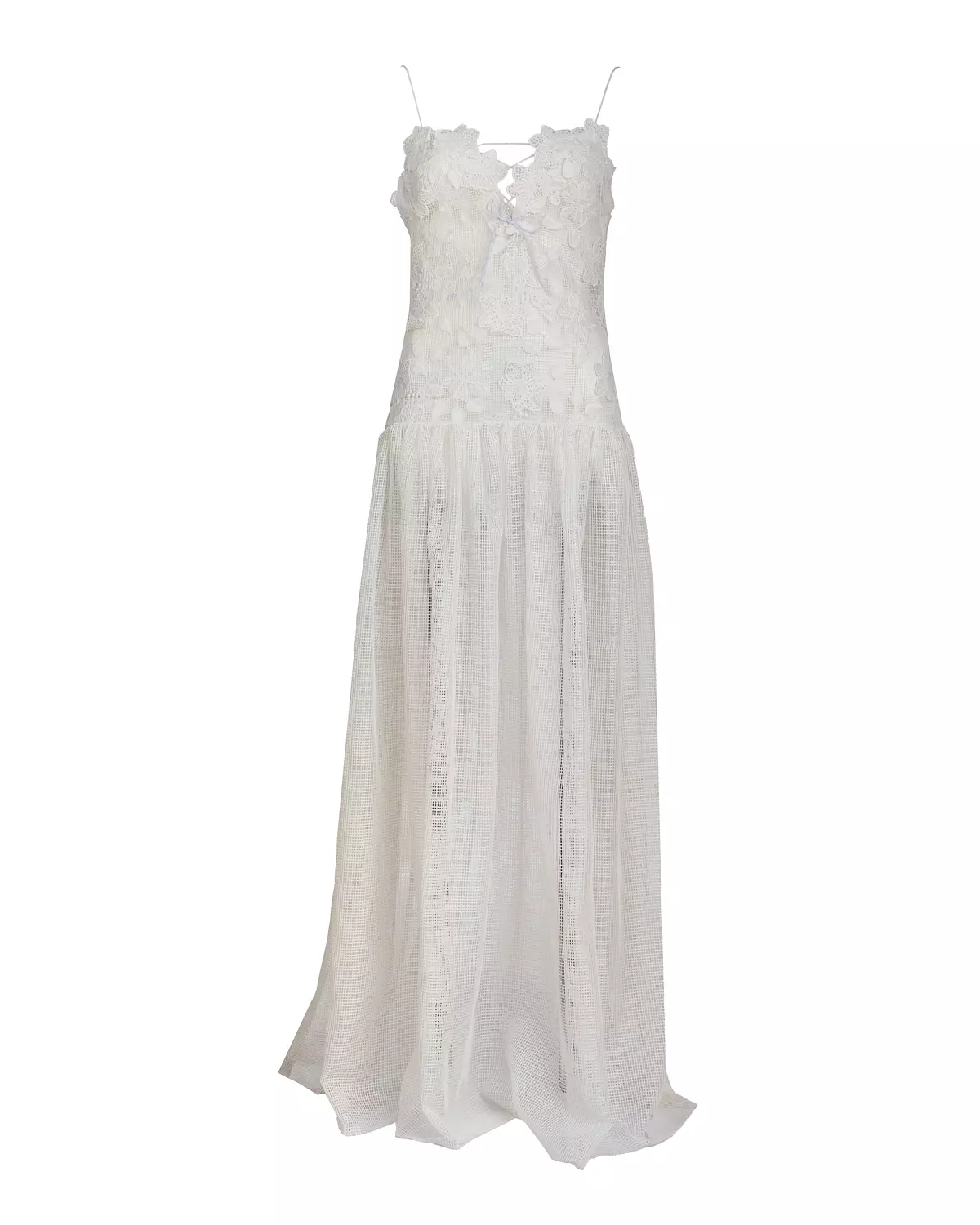 Dreamy Floral White Net Dress image