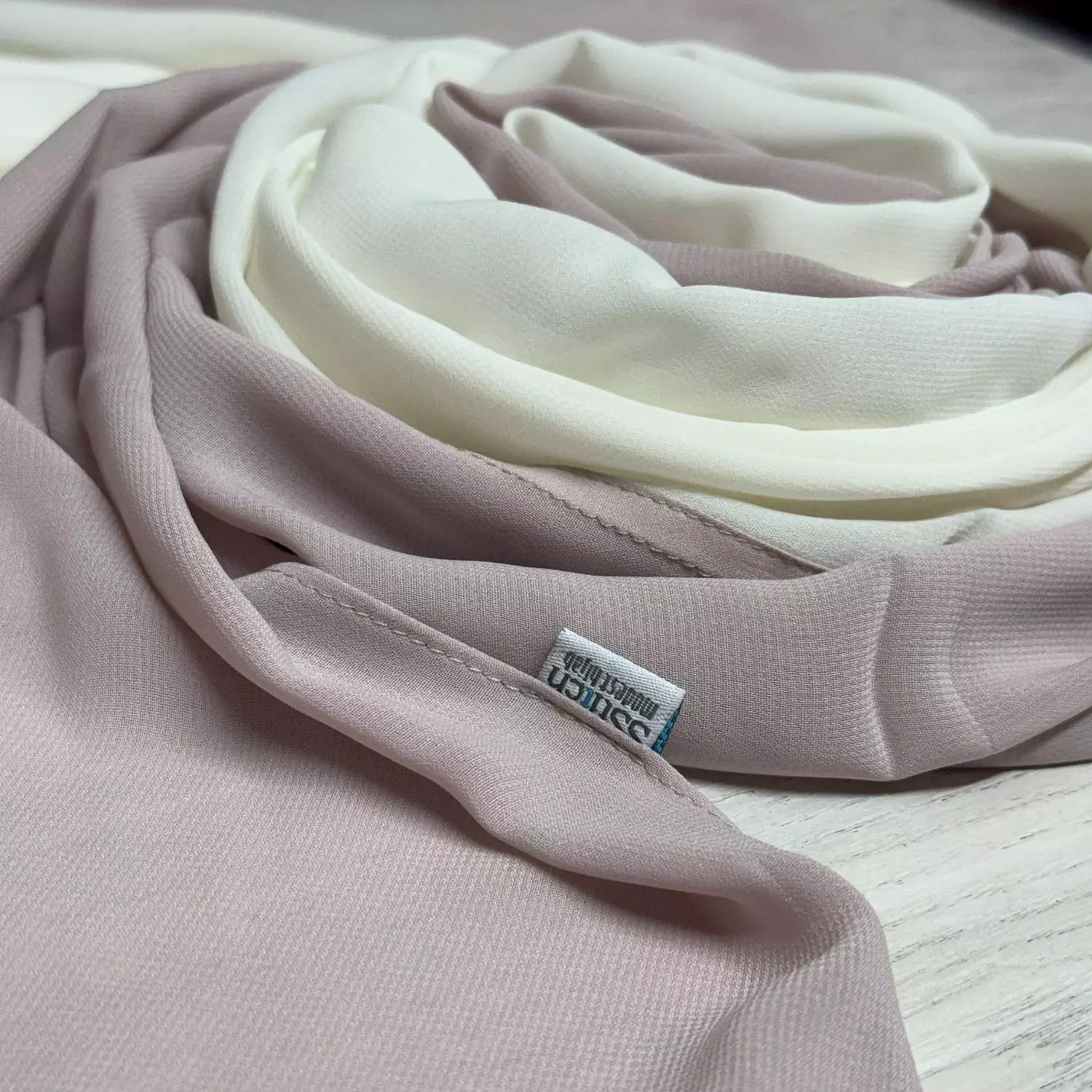 Mirage Hijab- ( Mink 055 | Off white 013)  1