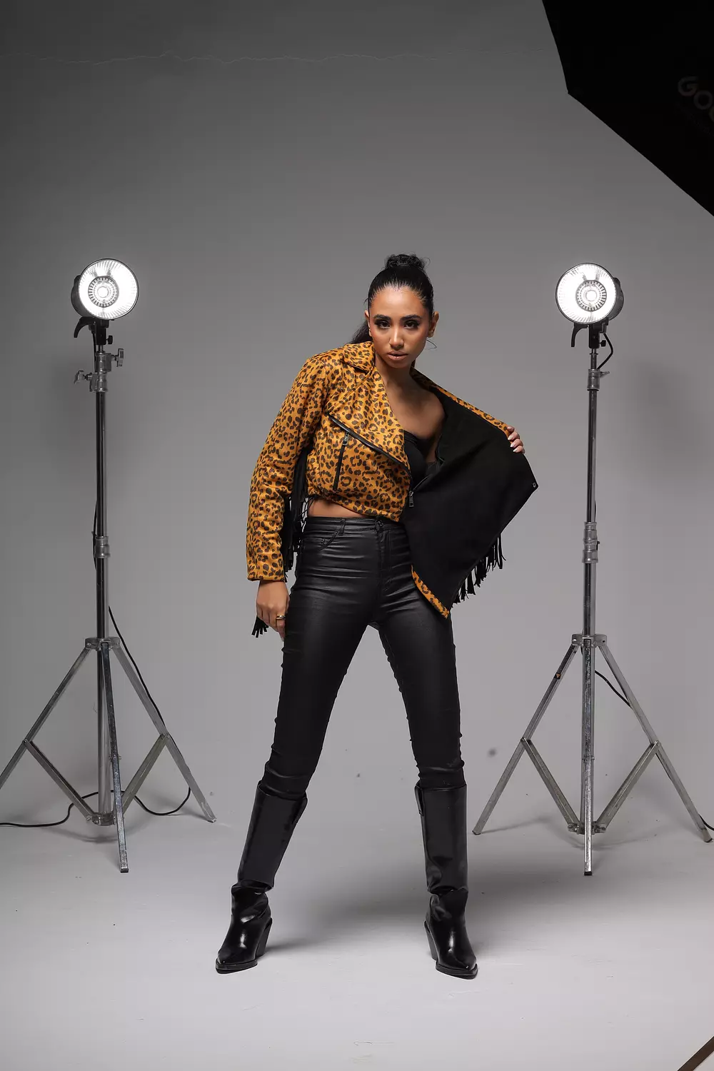 Leopard Print Asymmetric Fringe jacket  2
