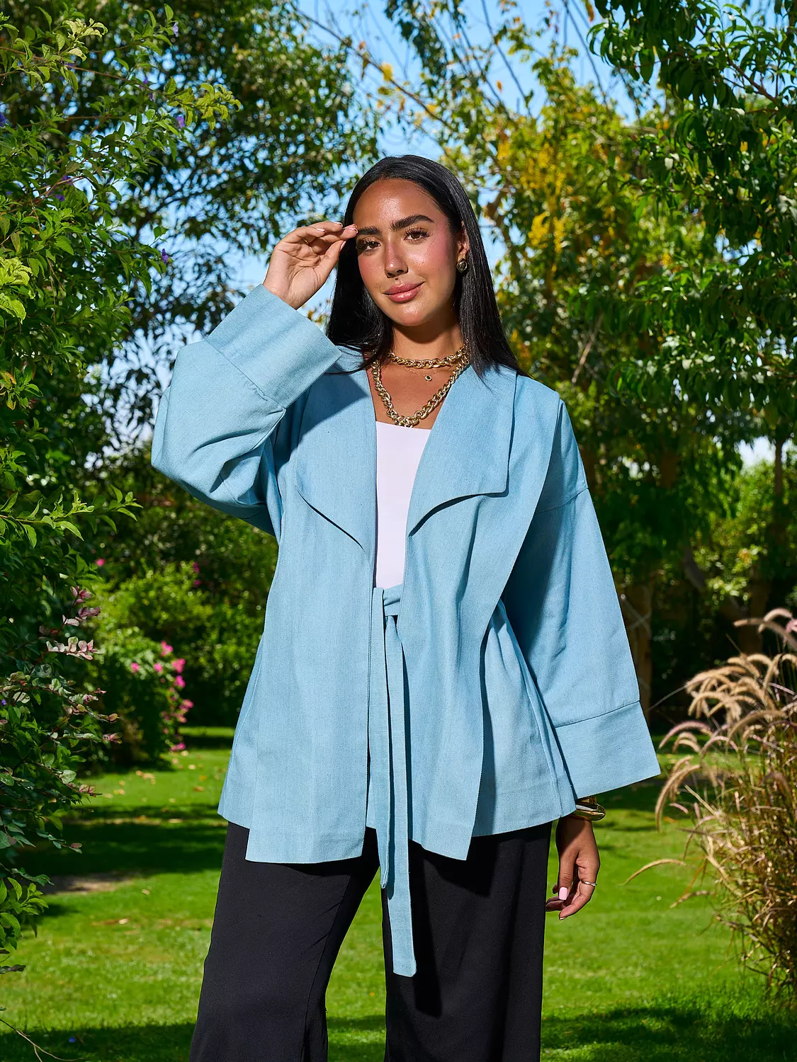 Worood Kimono Jacket _ Sky Blue 8