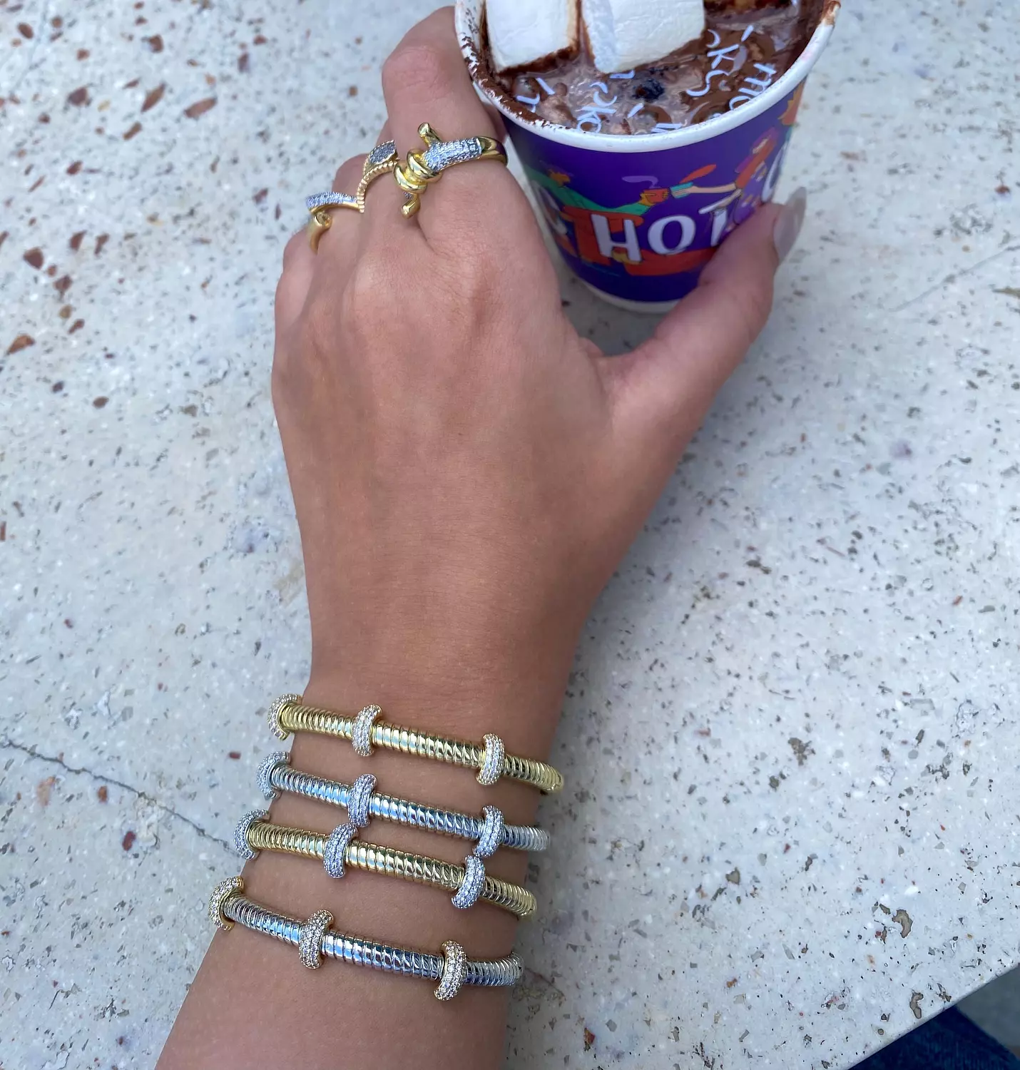 Silver & gold bangle 2