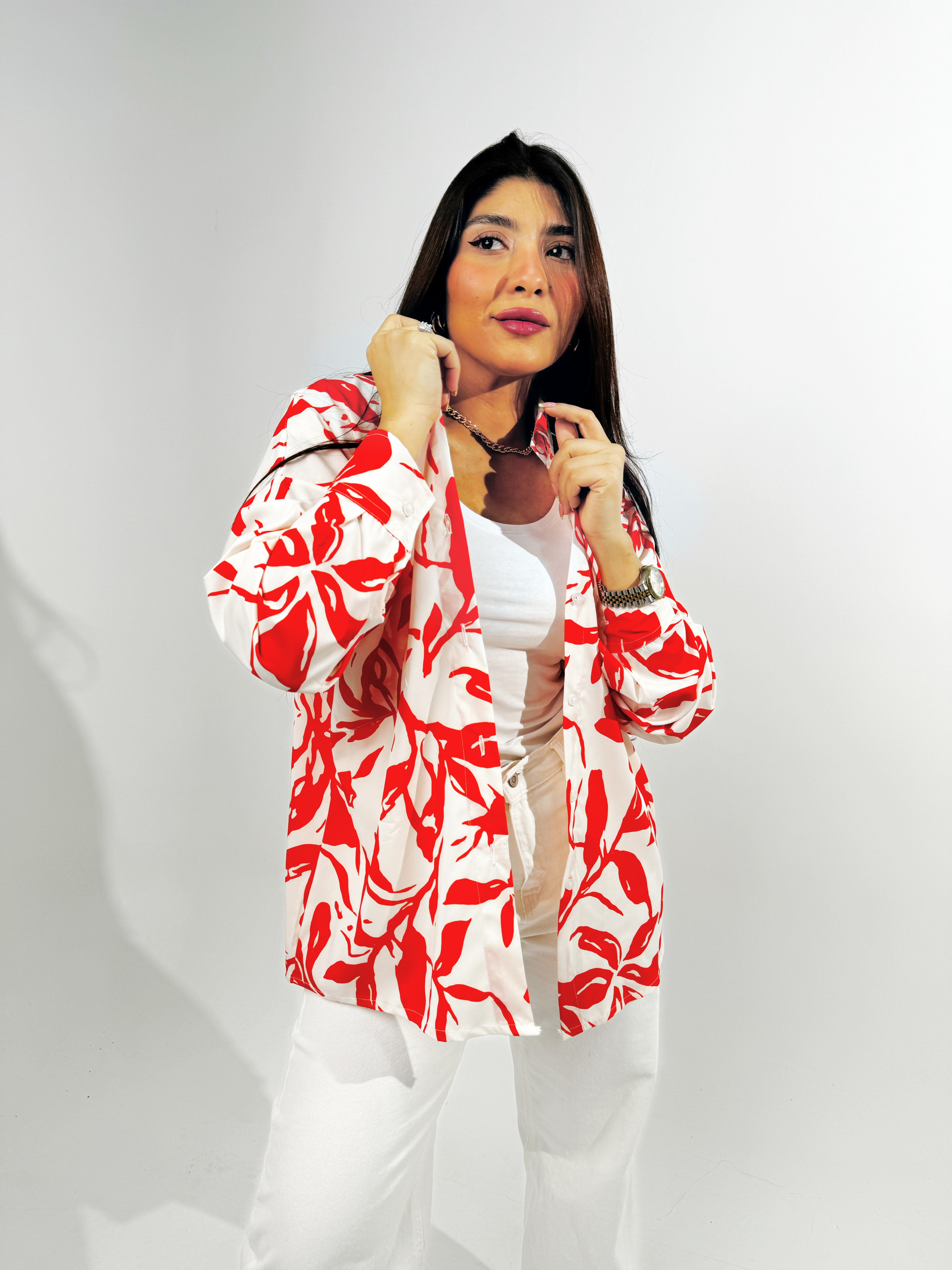 Colorful leaves blouse