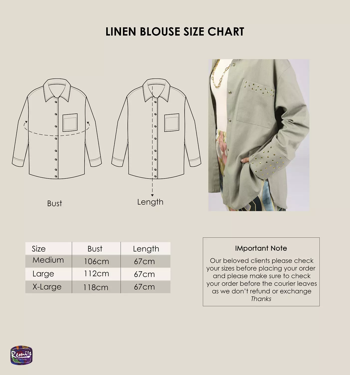 Nude Plain Linen Shirt 10