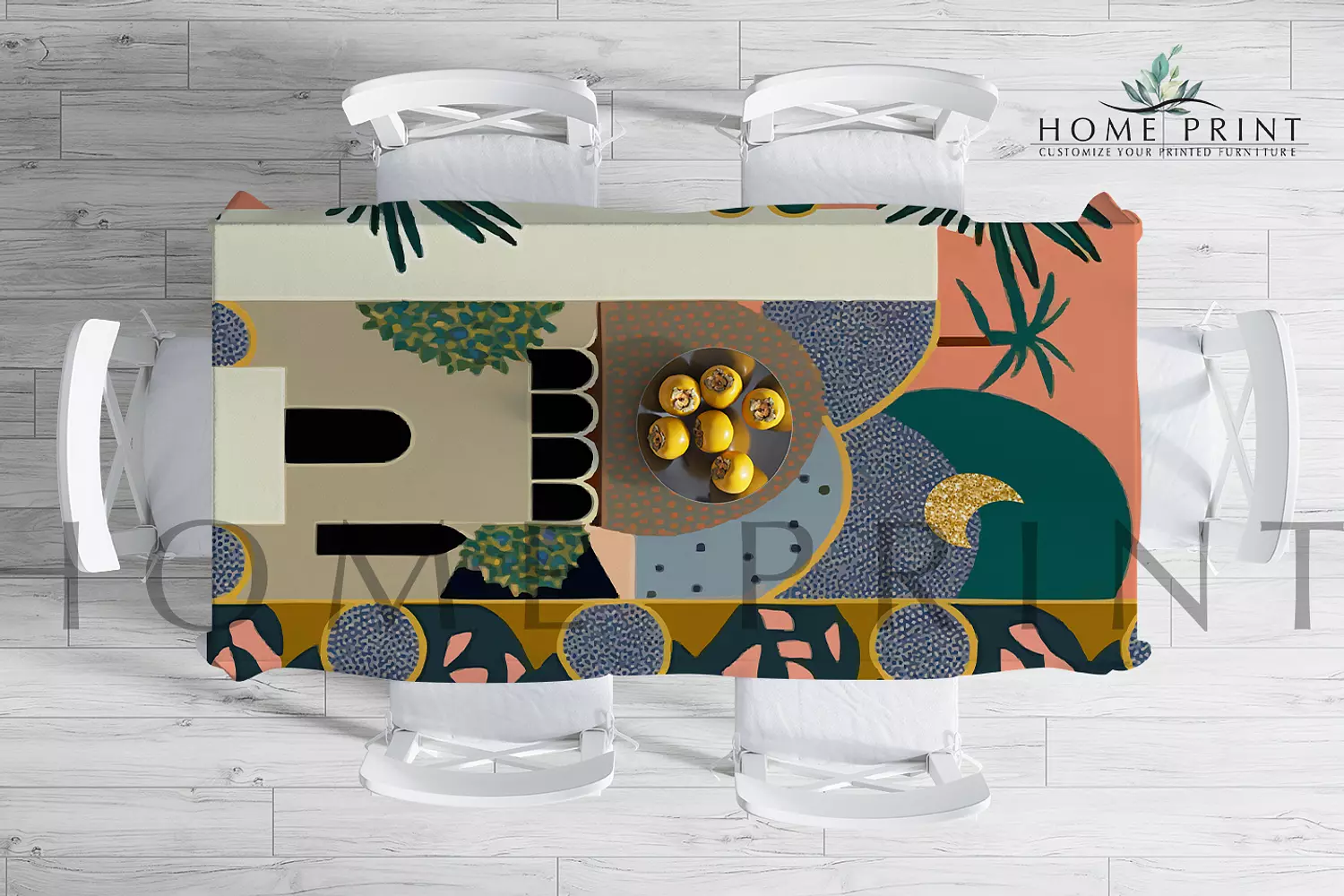 Ramadan Tablecloth - Ramadan Kareem Themed - Multi Color  - 145 cm in 250 cm  image