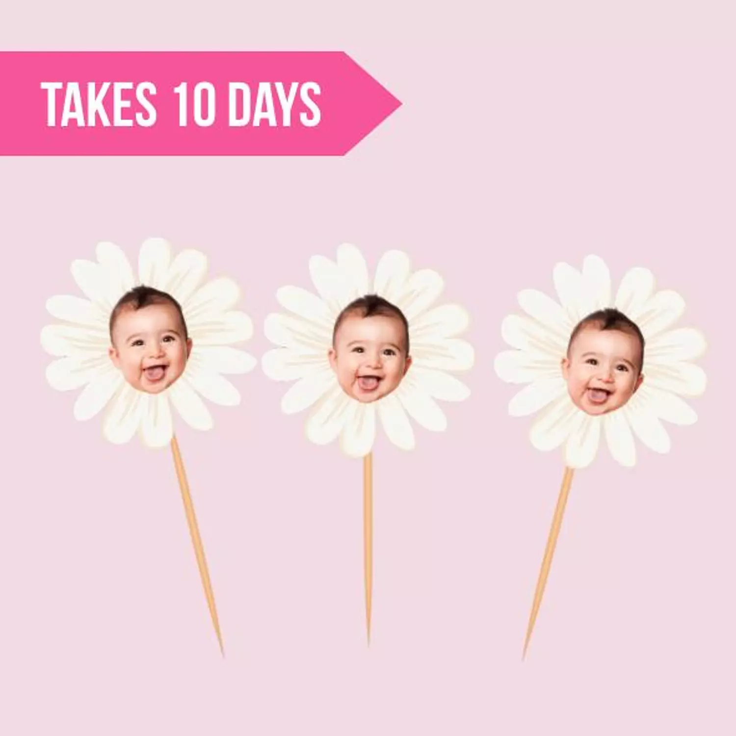 Face Daisy Cupcake Toppers  image