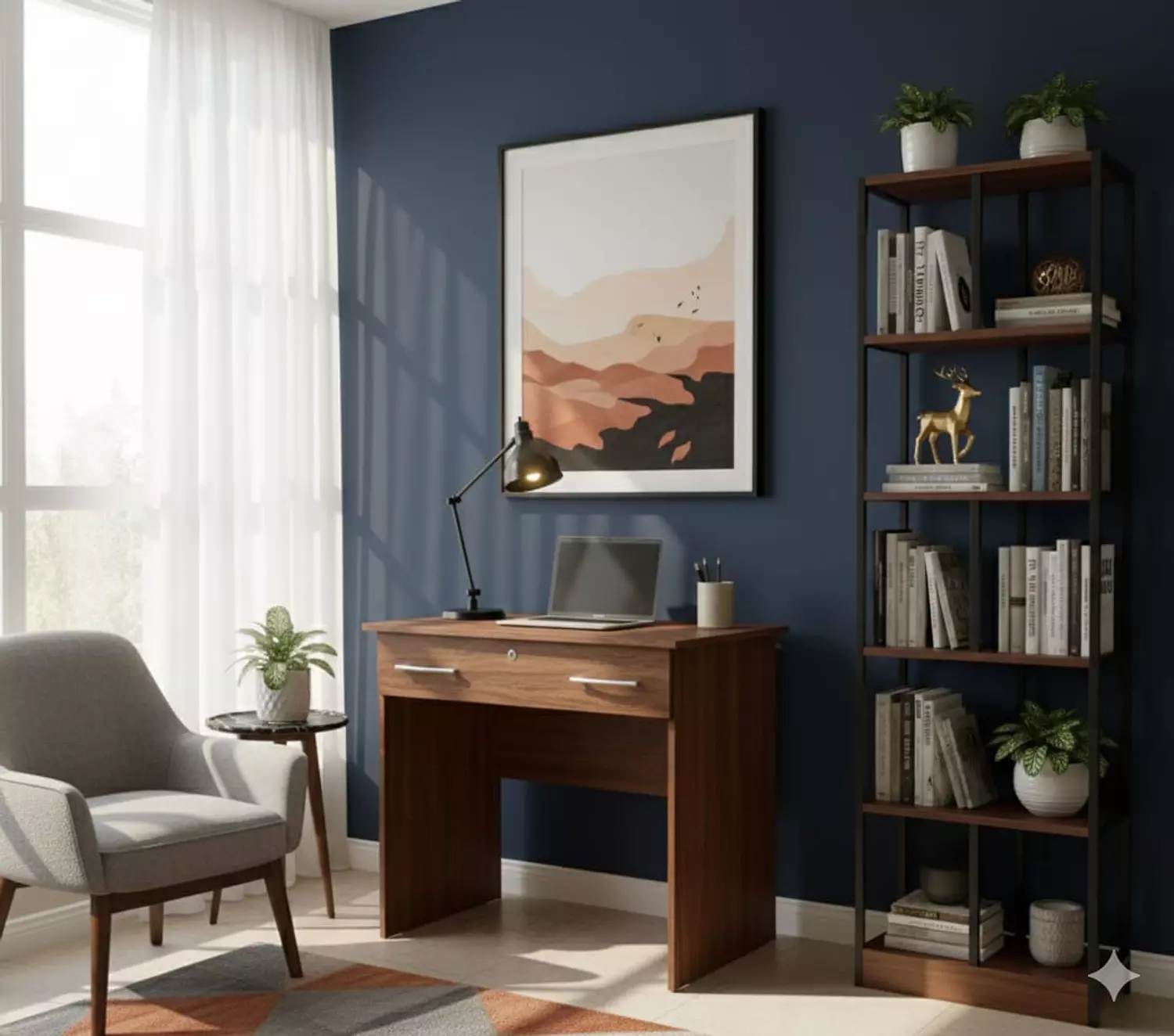 مكتب 80 سم درج كامل  بني زيرو image