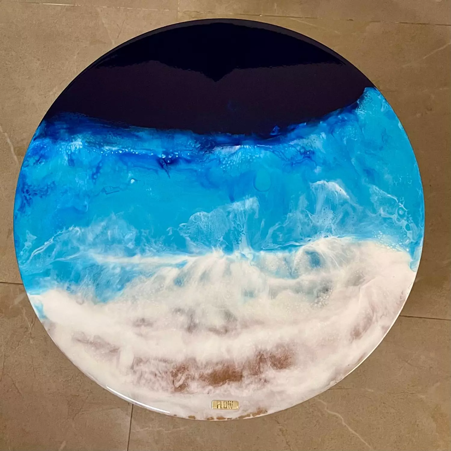 Round SeaScape Wooden Table 3