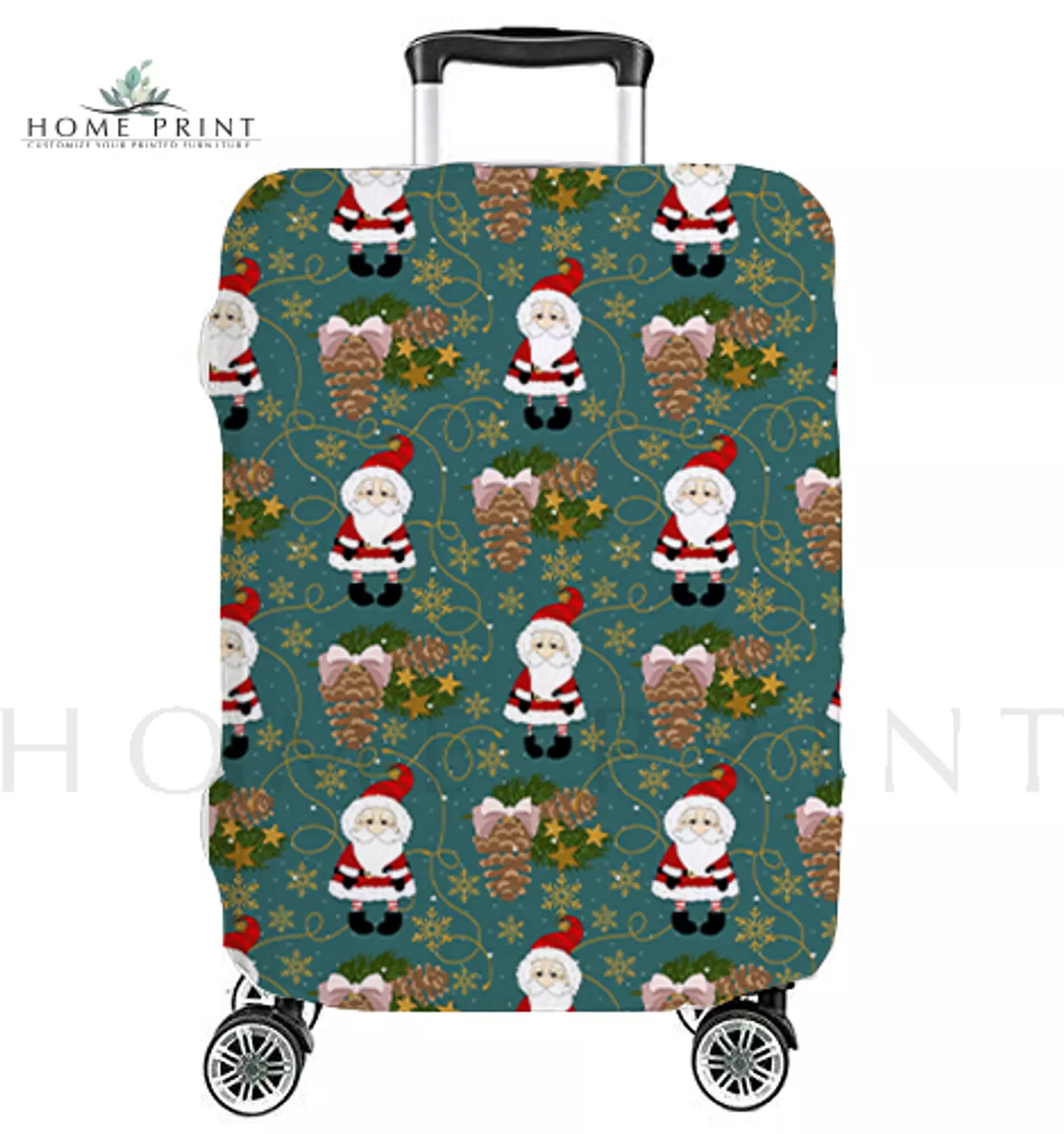 Suitcase Lycra Cover - Santa Claus  - Different Colors - Christmas  Design  image
