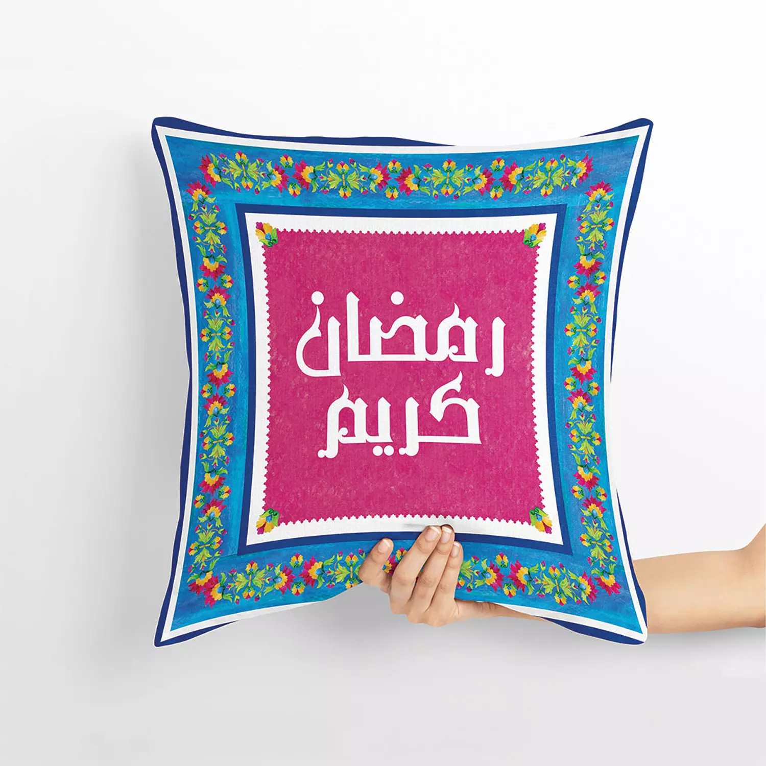 Ramadan Kareem Fushia Cushion Cover  image
