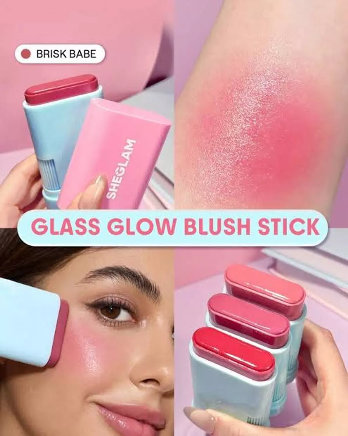 SHEGLAM Glass Glow Blush Stick-Brisk Babe hover image