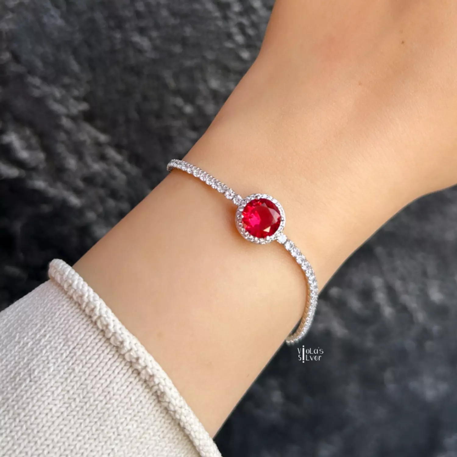 Red zircon tennis bracelet  image