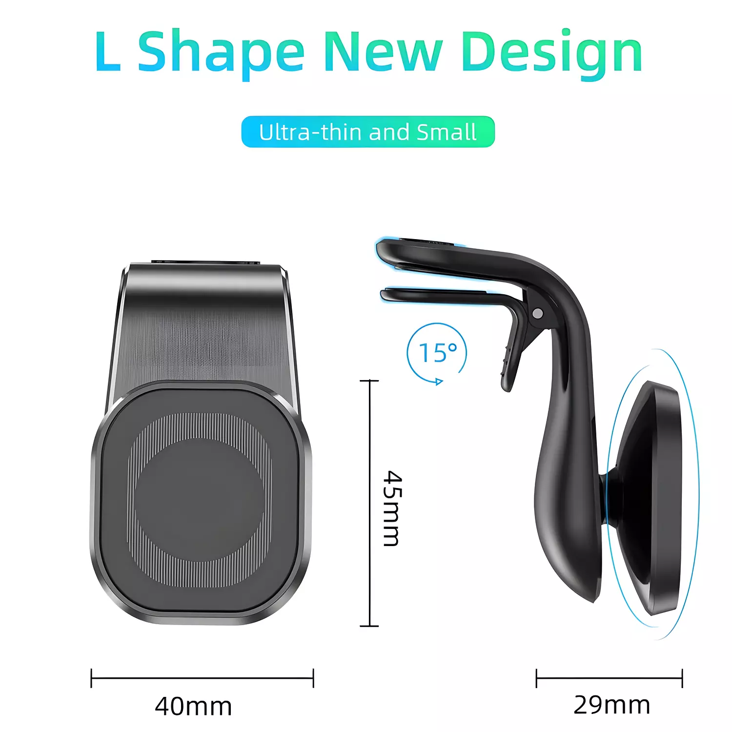Magnetic Car Phone Holder - 360° Rotation - Mounts on Air Vents - X-Scoot XS-803 2