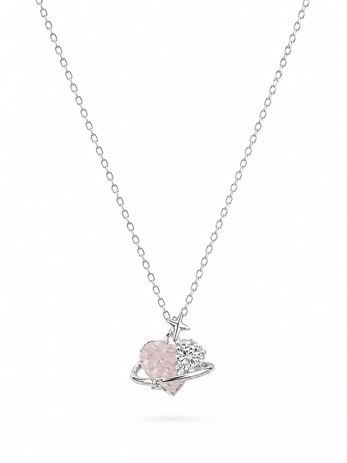 Silver Necklace Heart 1