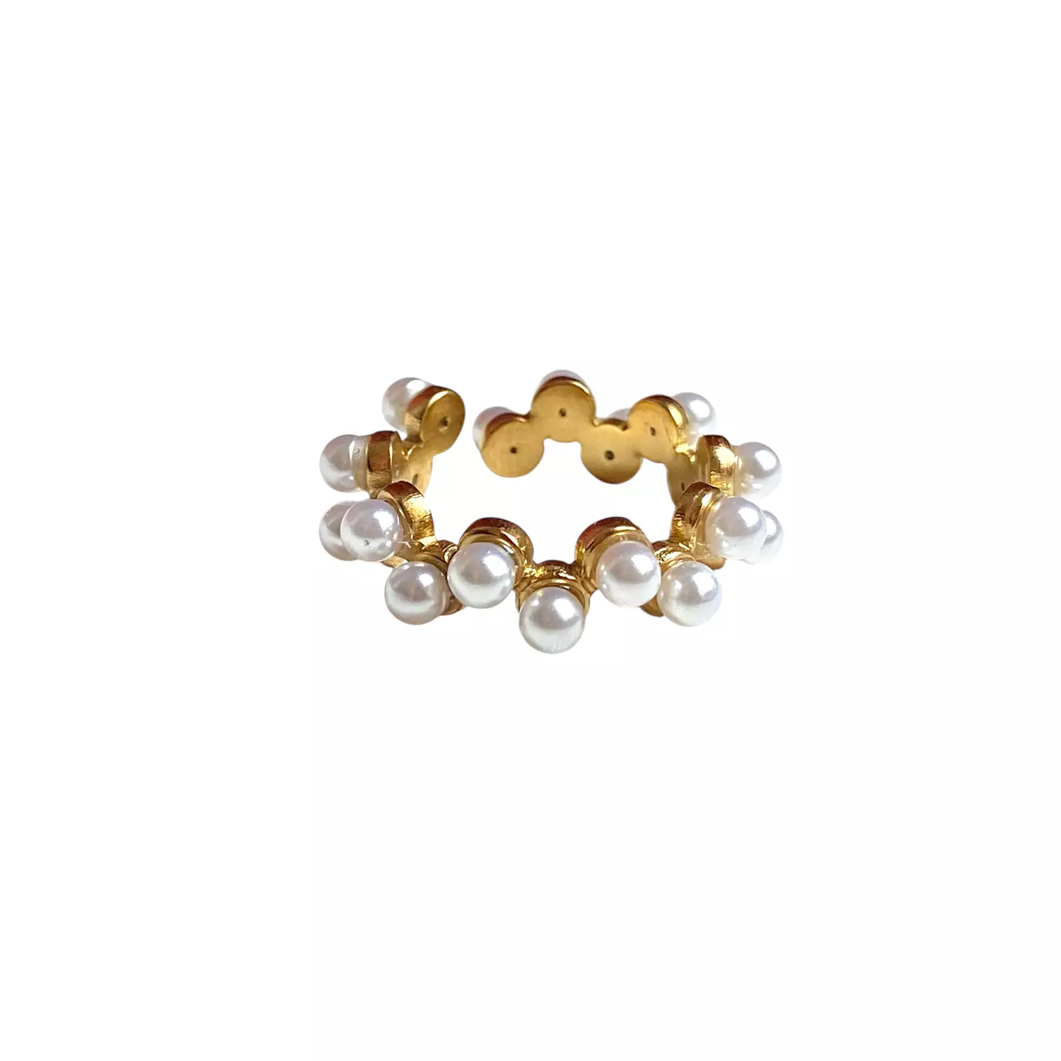 Pearl Crown stainless steel Ring 1