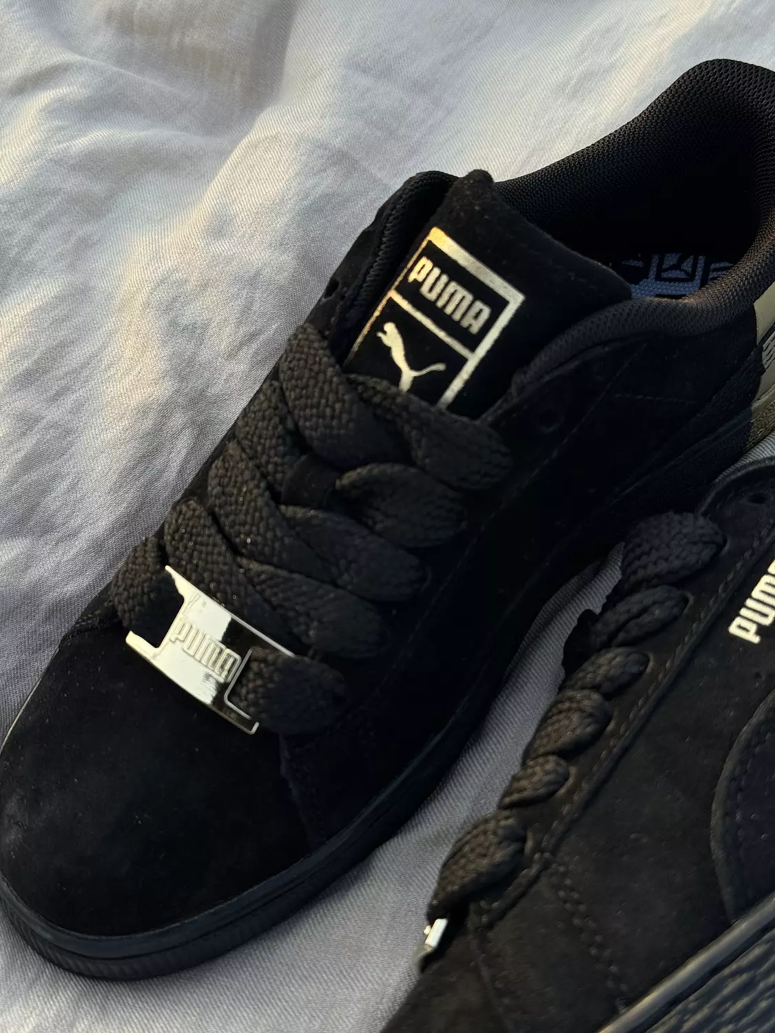 Puma Suede Black Gold Metallic image