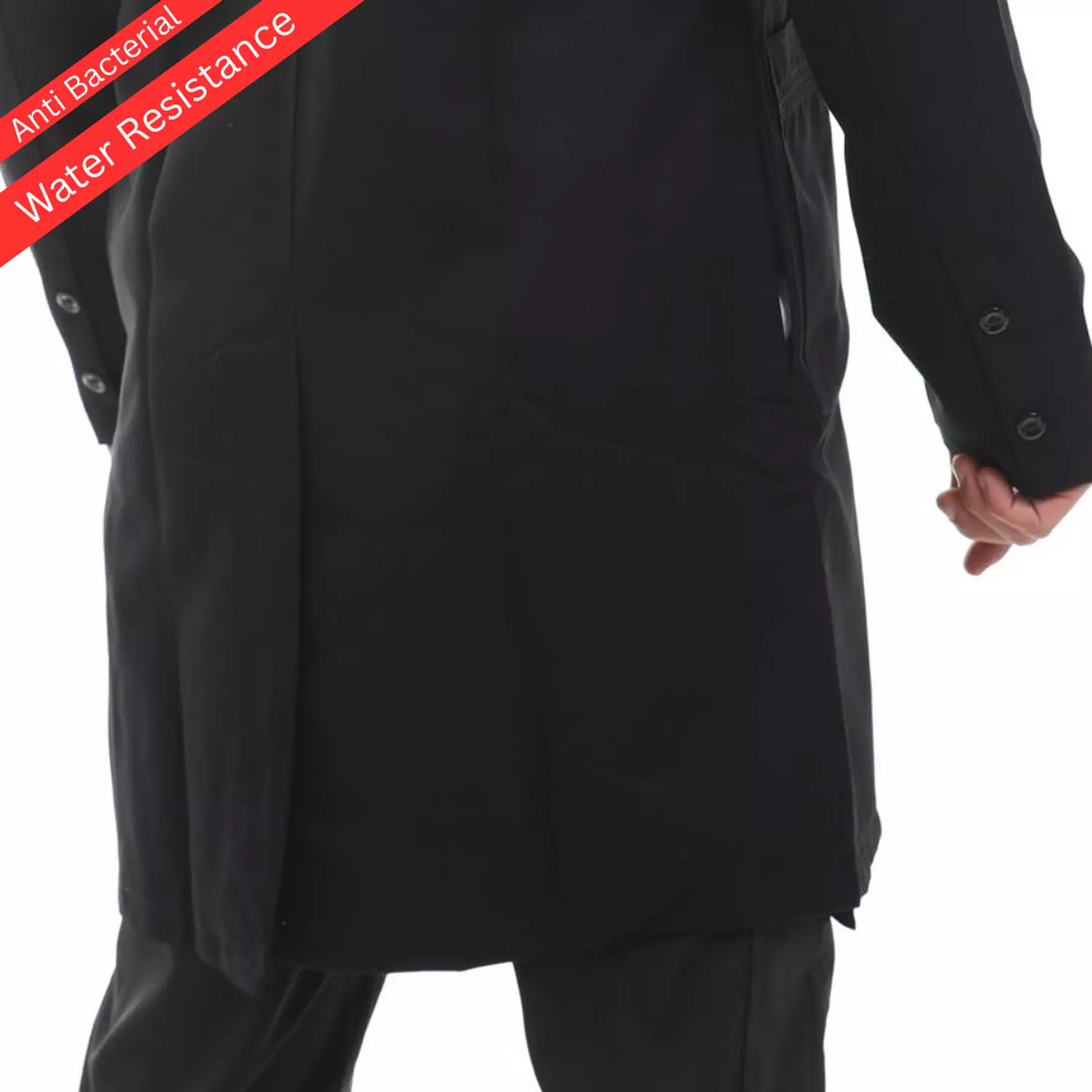 Black Elegance Lab Coat Long  8