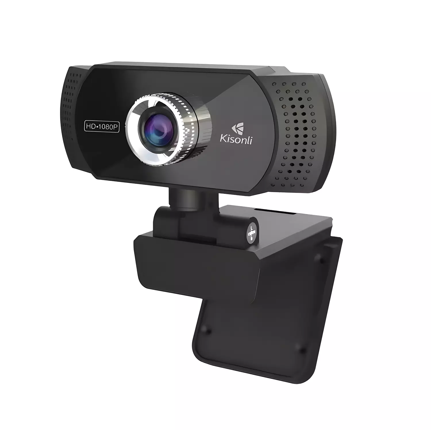 Kisonli PC-2 1080P HD Webcam - Built-in Mic - 90-Degree Angle image