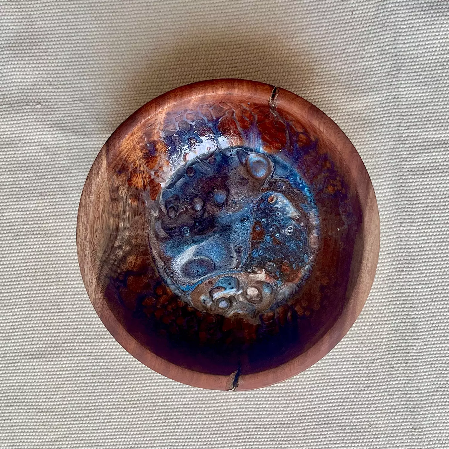 Blue| Maroon Wood Bowl 2