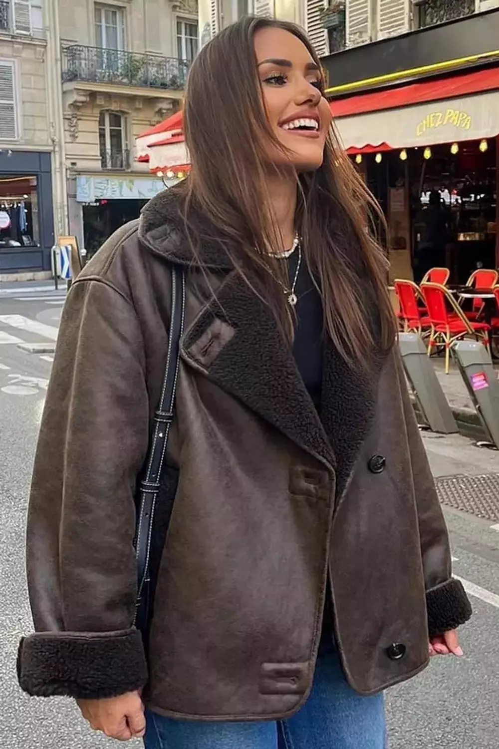 Oversized Teddy Fur Bomber 2