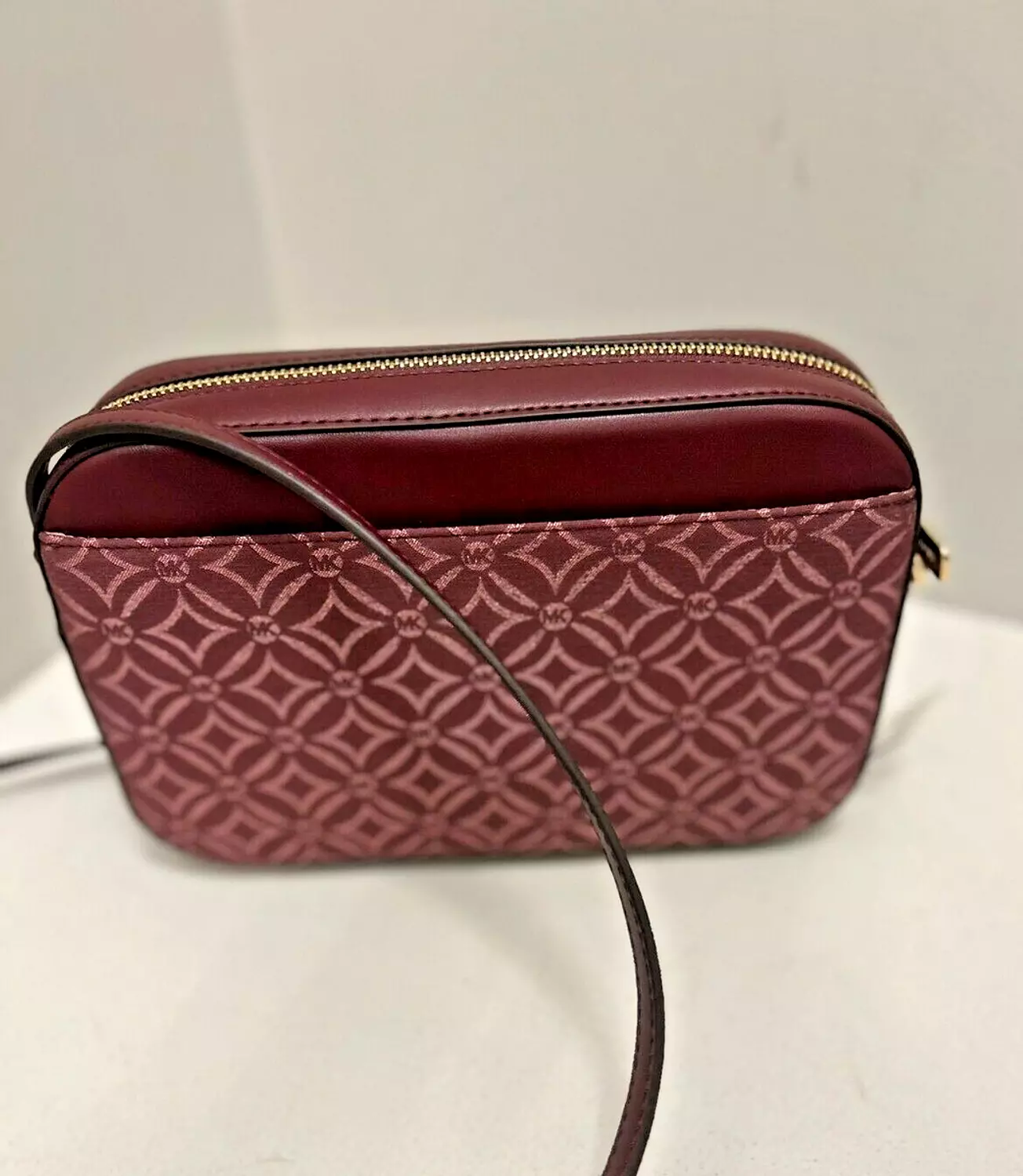 Michael Kors Jet Set Camera Bag – Burgundy with Chain Detail 2