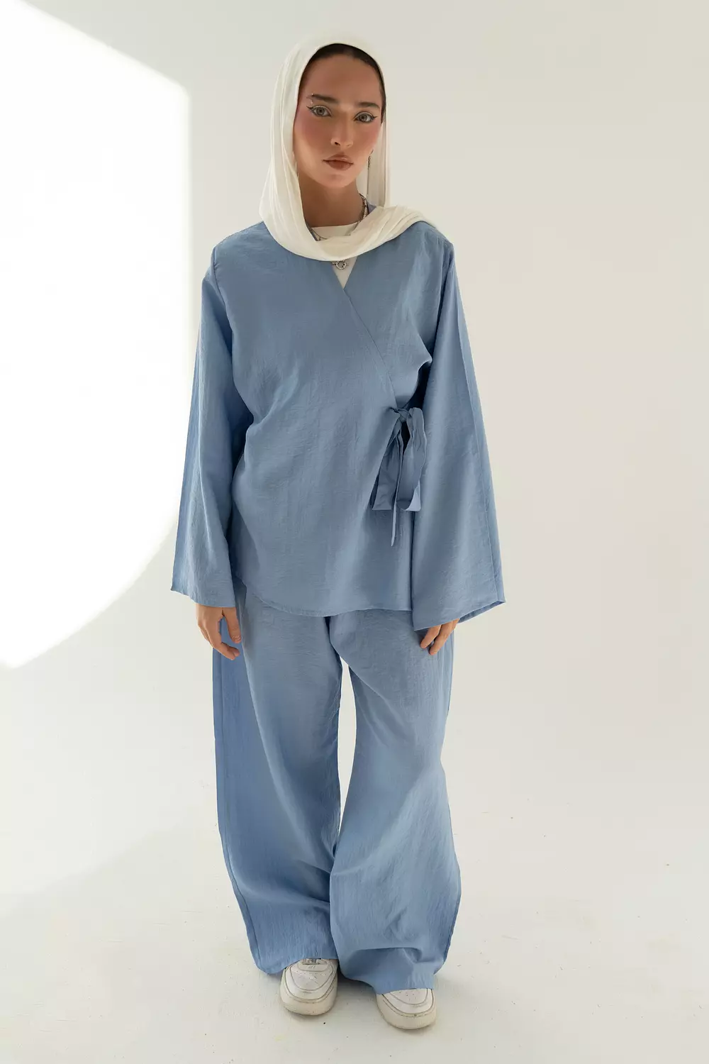Layal Wrap Set In Baby Blue image
