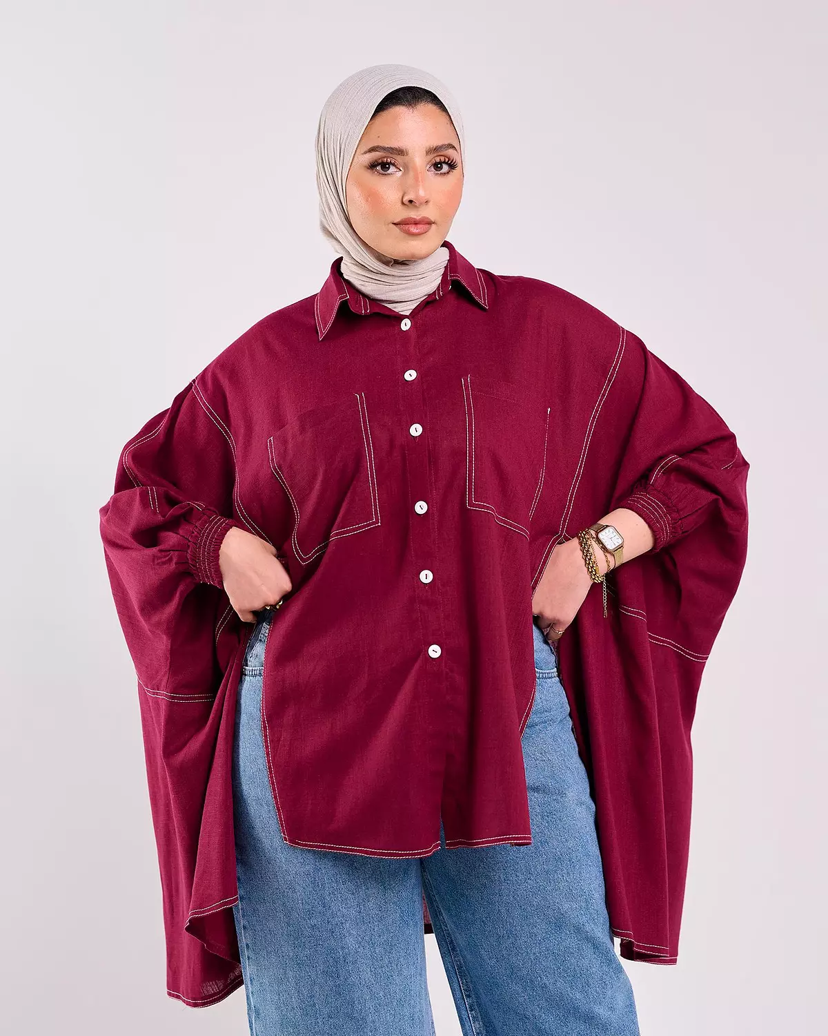 Hayat Blouse in Burgandy image