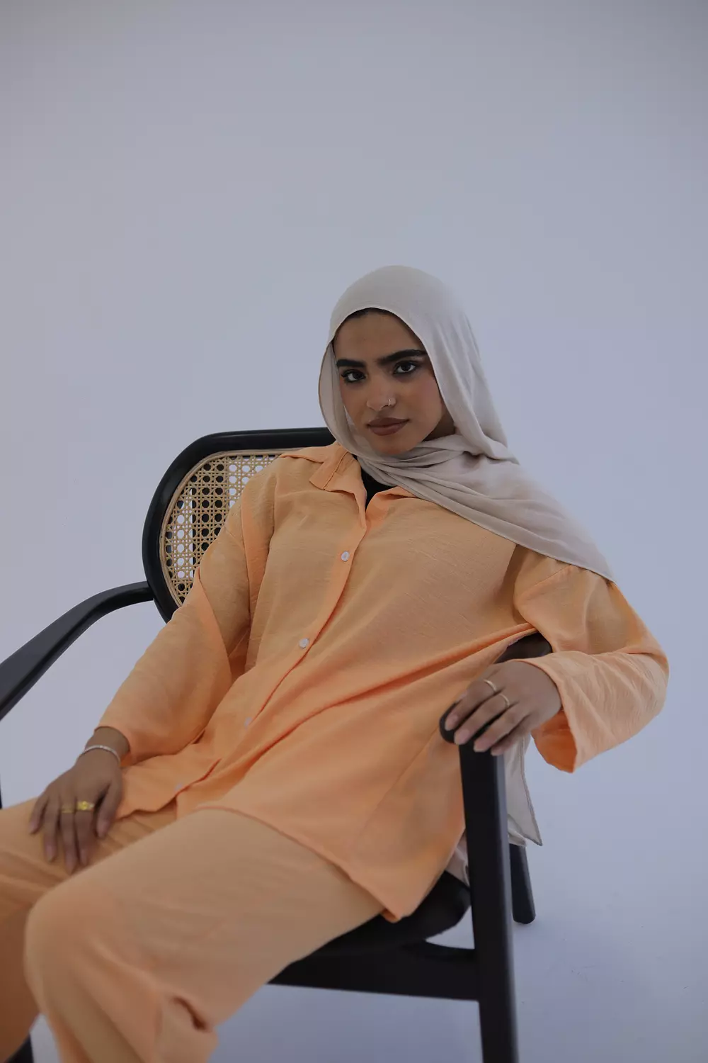 Orange linen suit 3